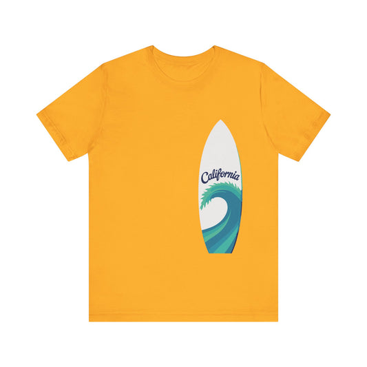 Surfboard Wave Unisex T-Shirt - California Minimalist Design