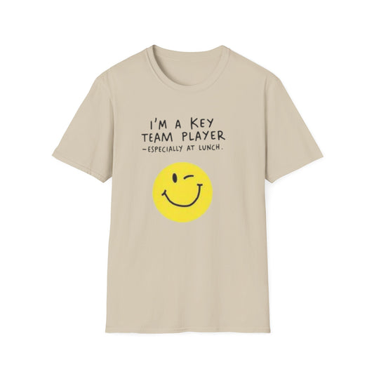 Humorous Unisex Softstyle T-Shirt - "I'm a Key Team Player"