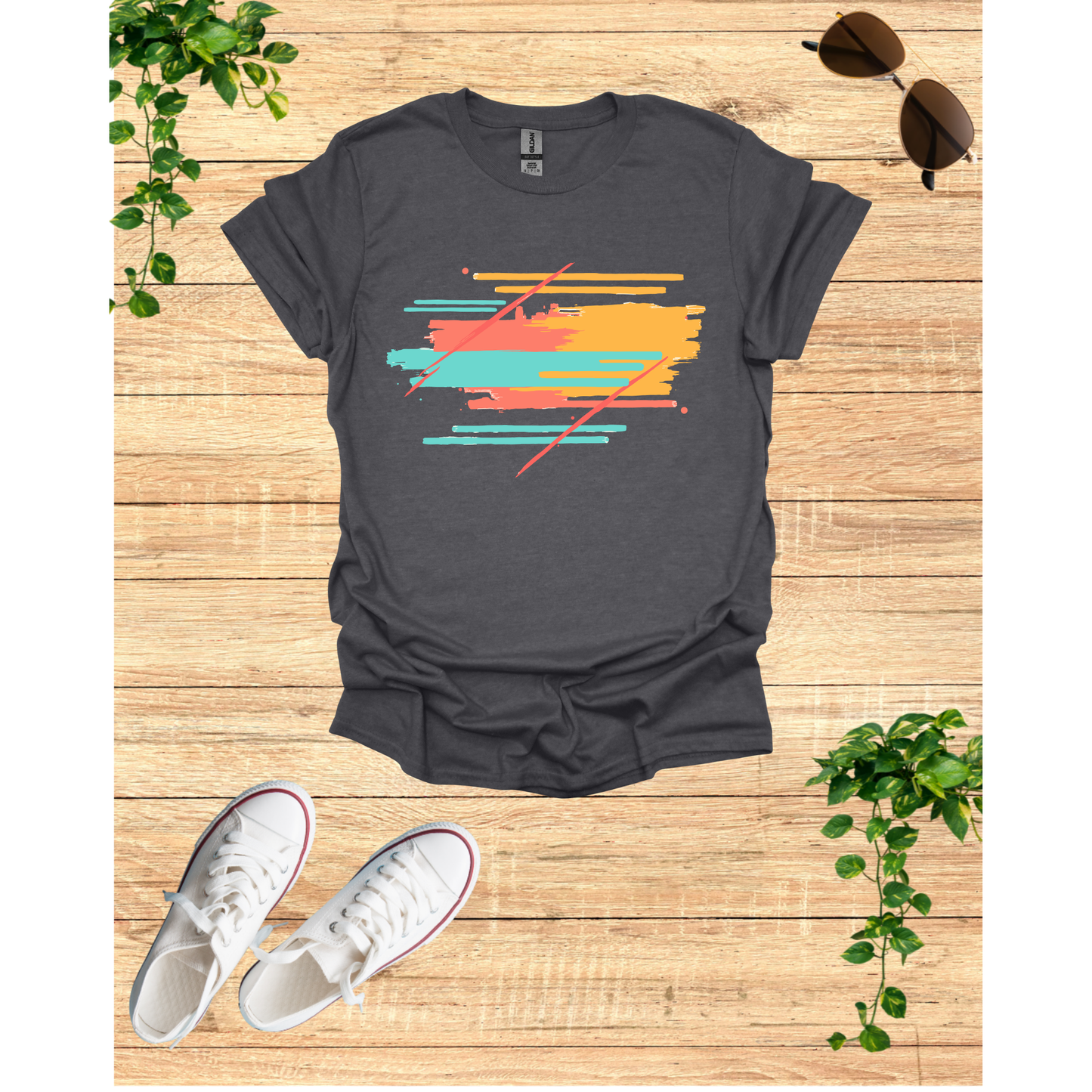 Vibrant Brush Stroke Unisex T-Shirt - Casual Art Tee for Everyday Wear