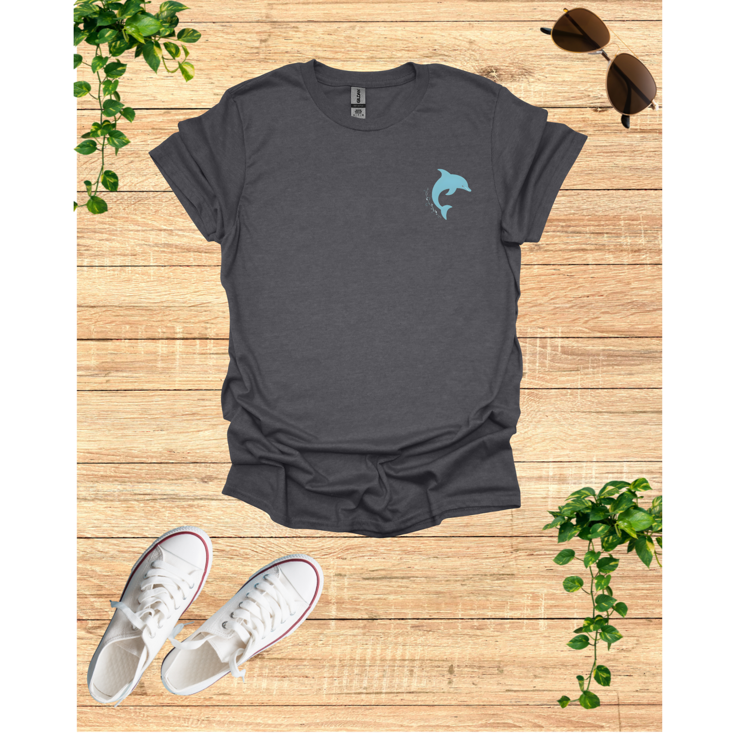 Dolphin Dance Unisex T-Shirt - Casual Ocean Vibes, Perfect for Beach Lovers