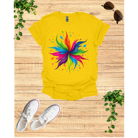Colorful Abstract Splash Unisex Softstyle T-Shirt - Vibrant Artistic Tee for Creative Souls