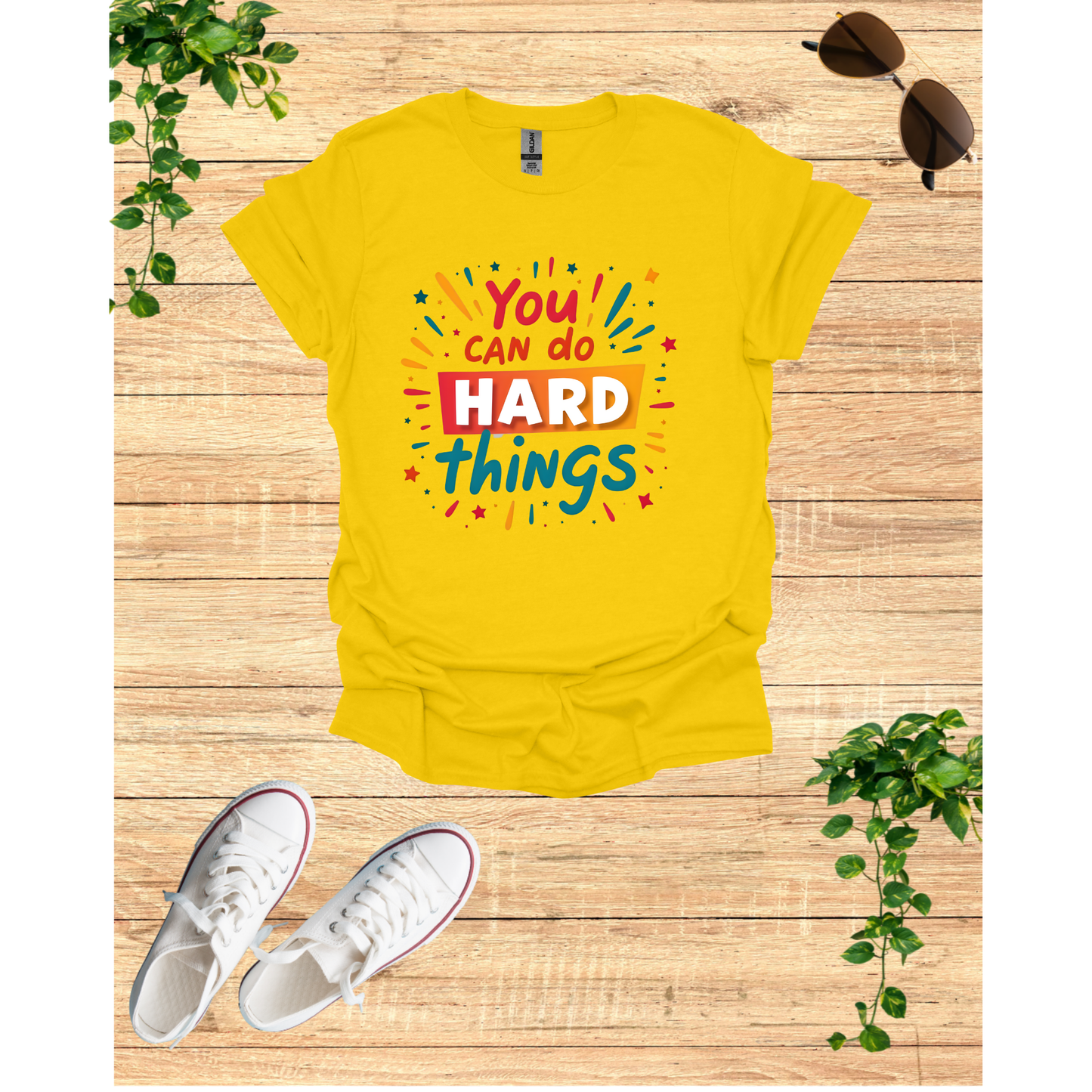 Motivational Unisex Softstyle T-Shirt - "You Can Do Hard Things"