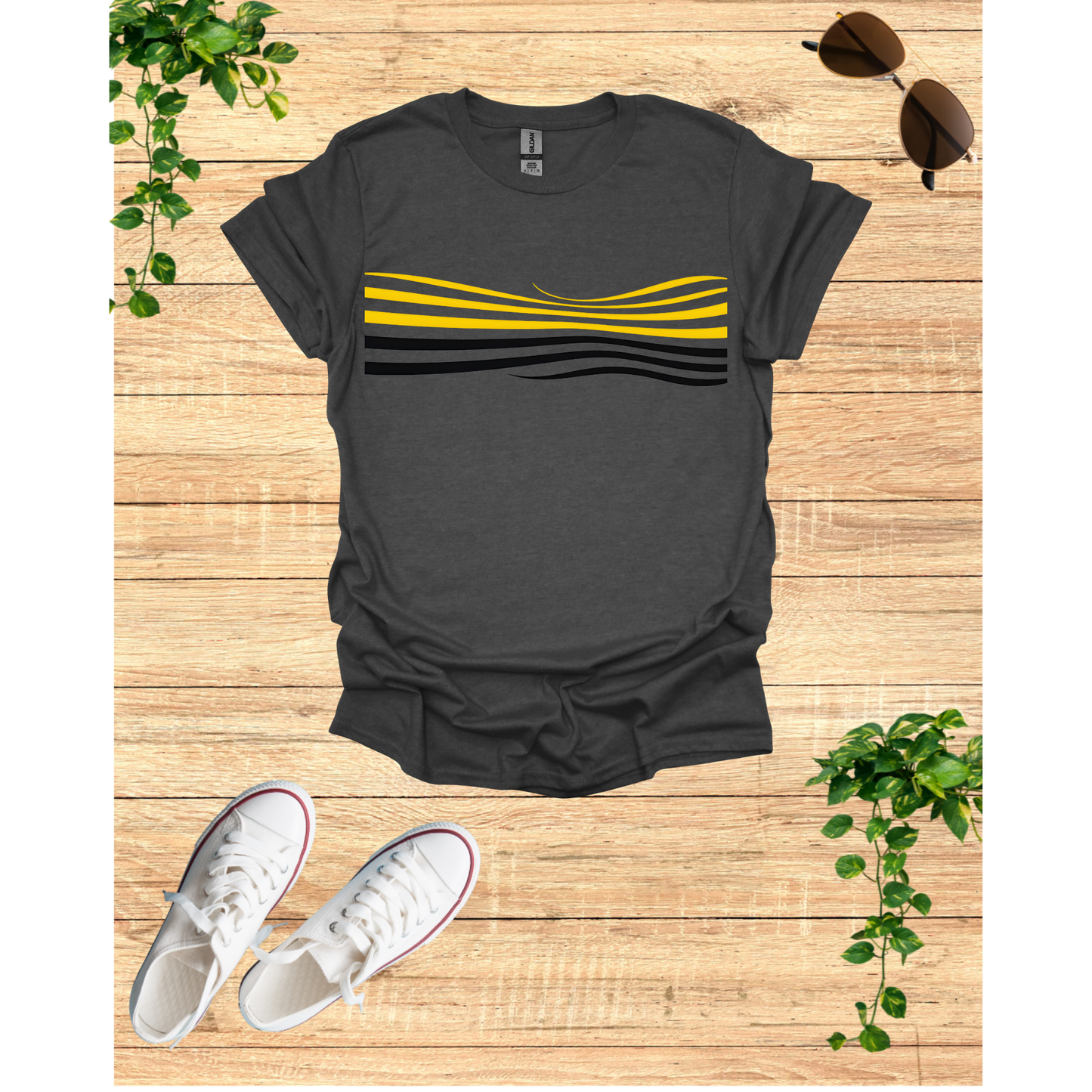 Sunset Wave Graphic Unisex T-Shirt - Softstyle Tee for Relaxed Vibes