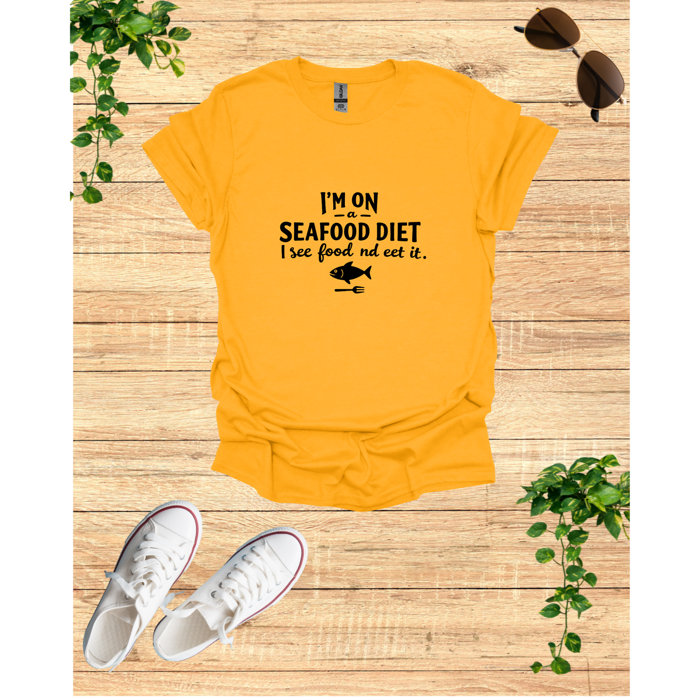 Funny Seafood Diet Unisex T-Shirt - I See Food and Eat It