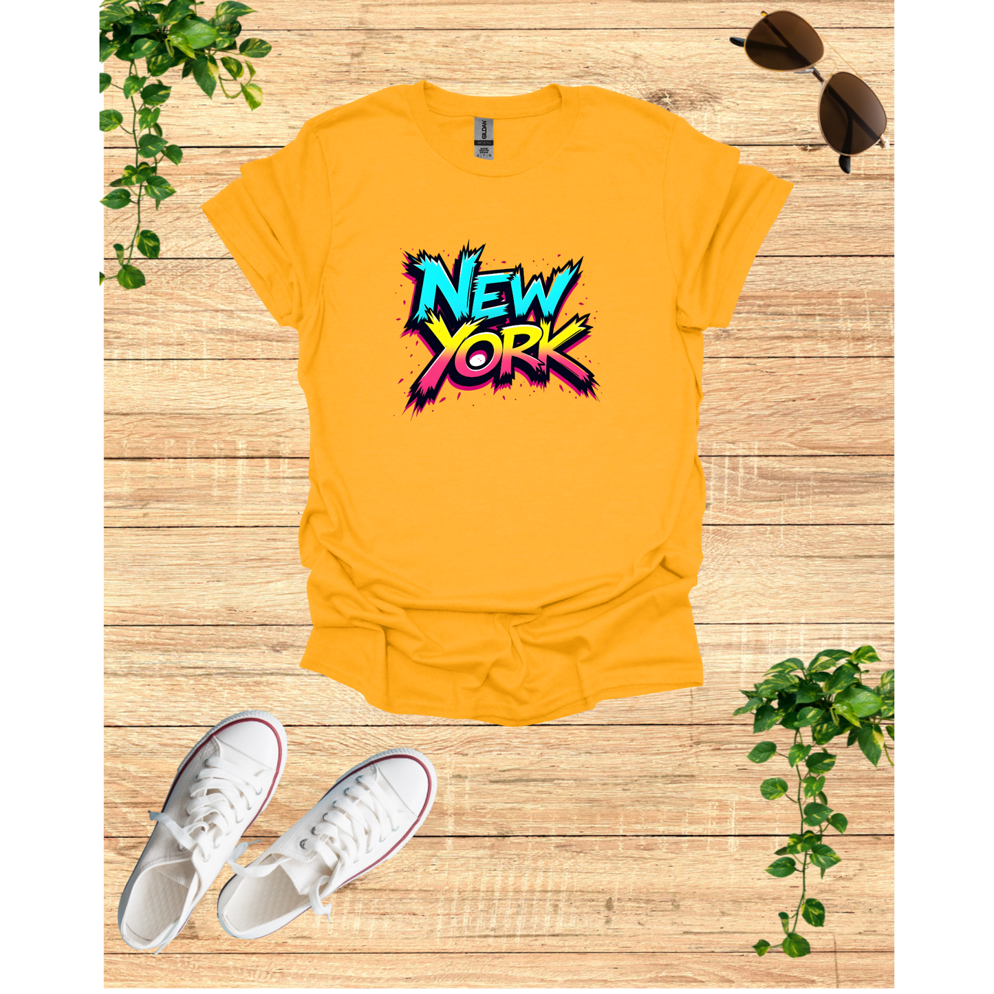 Retro New York Unisex T-Shirt - Colorful Graphic Tee for City Lovers