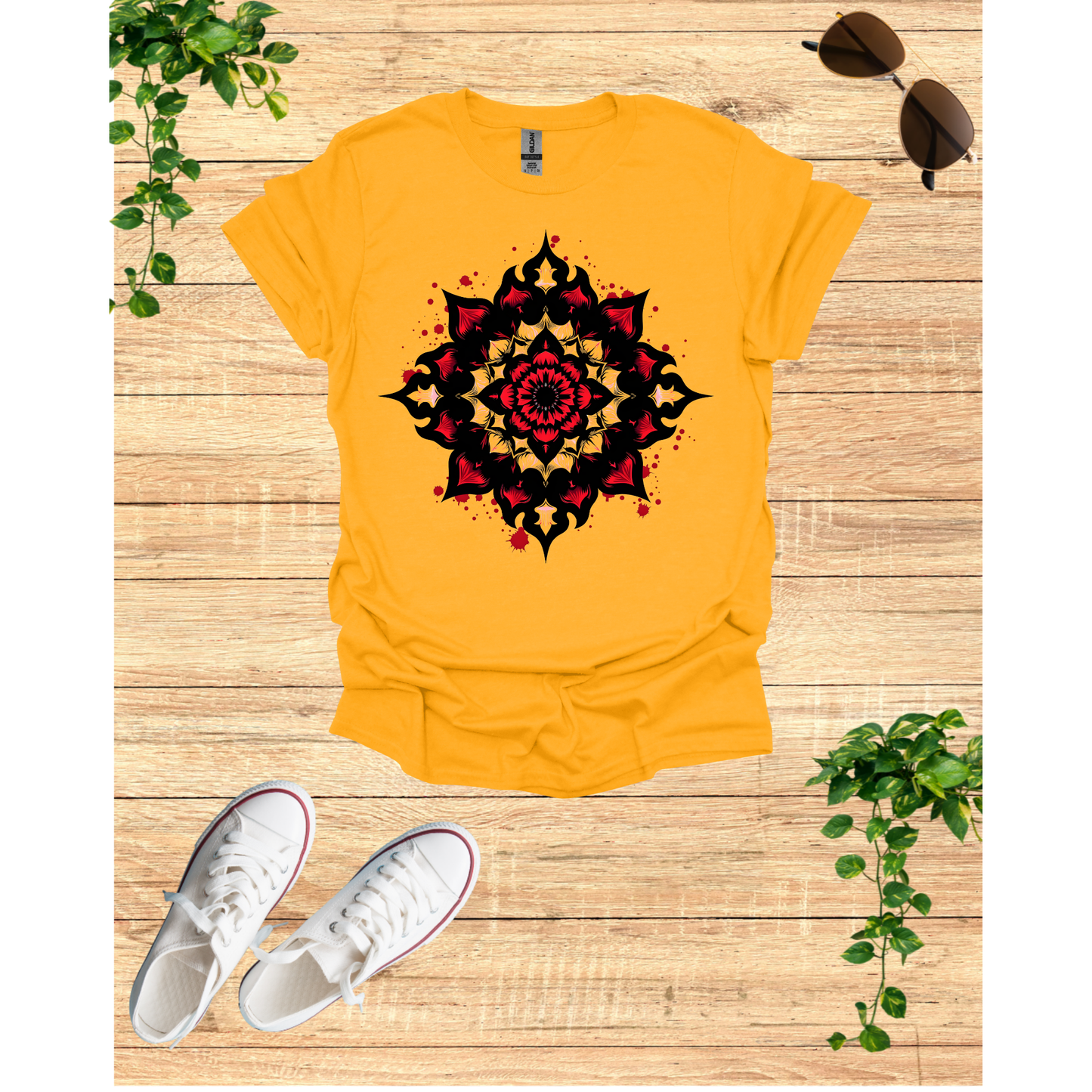 Mandala Art Unisex Softstyle T-Shirt – Trendy Casual Wear for Meditation & Yoga Enthusiasts