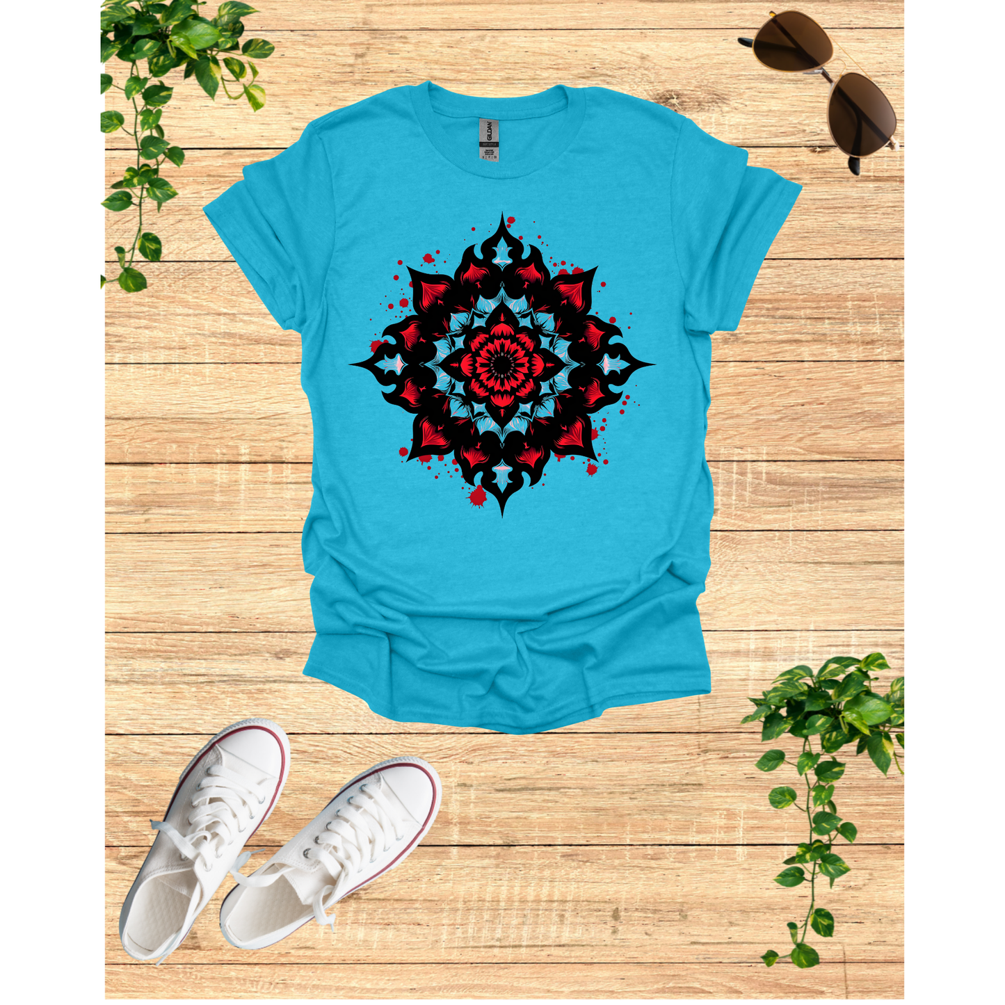 Mandala Art Unisex Softstyle T-Shirt – Trendy Casual Wear for Meditation & Yoga Enthusiasts