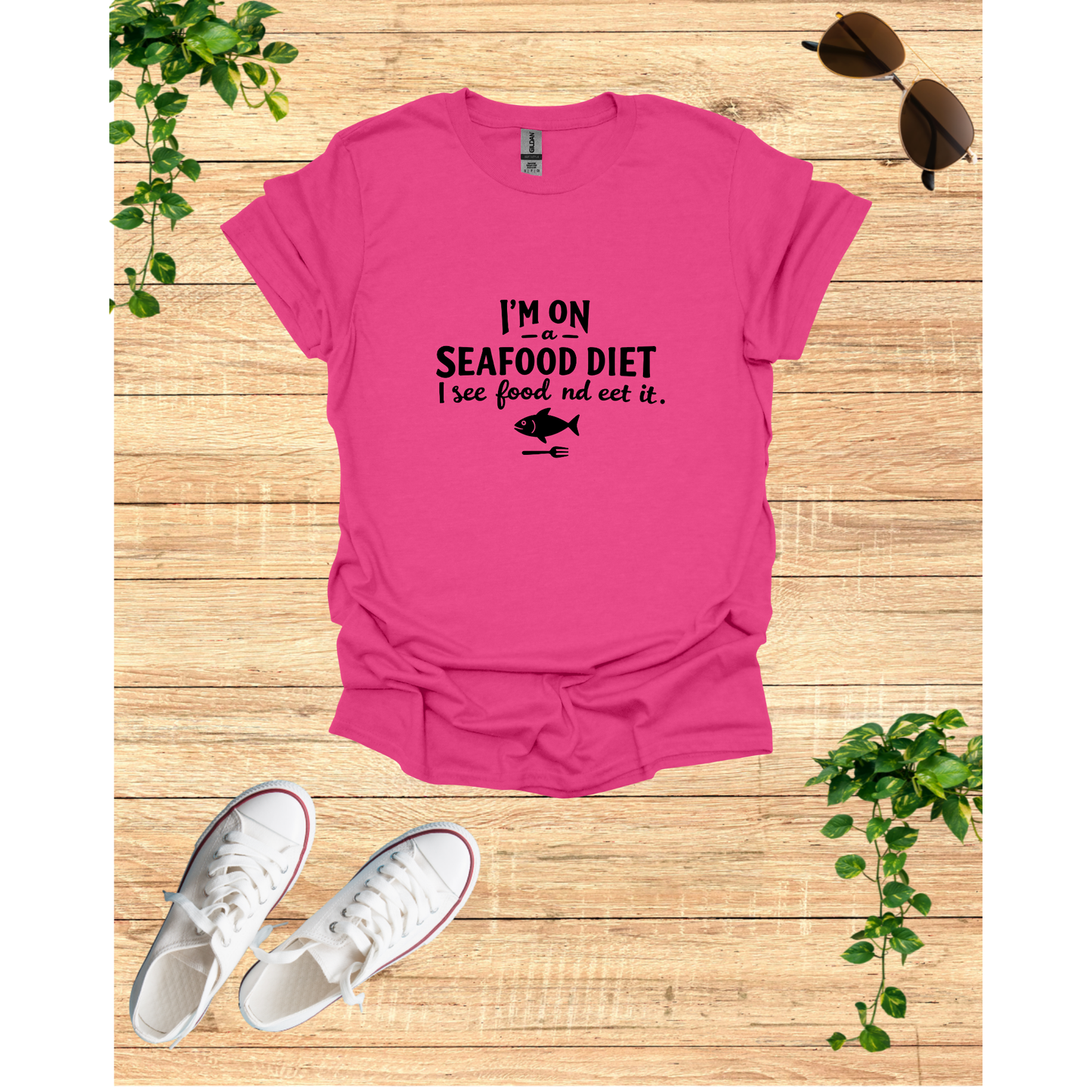 Funny Seafood Diet Unisex T-Shirt - I See Food and Eat It