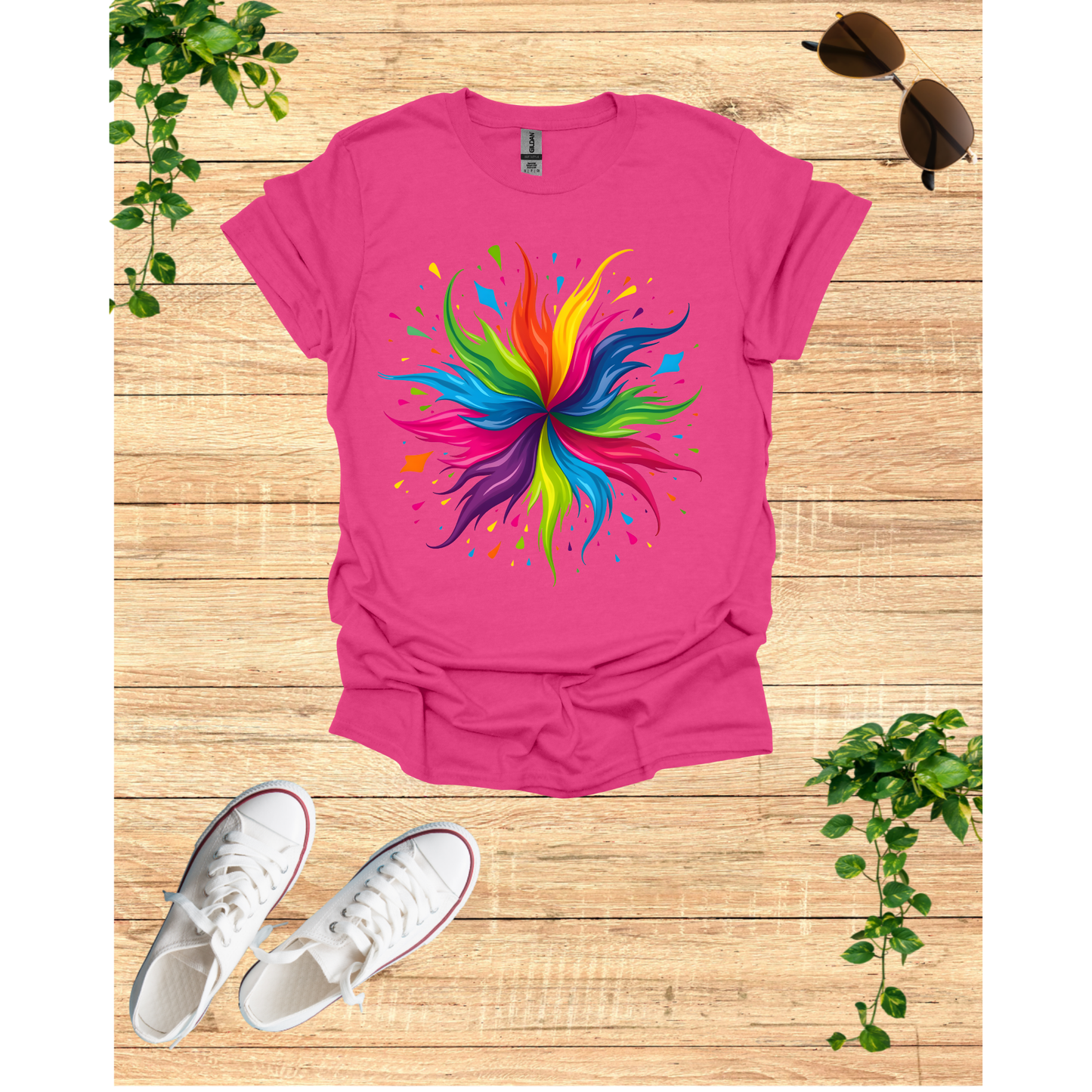 Colorful Abstract Splash Unisex Softstyle T-Shirt - Vibrant Artistic Tee for Creative Souls