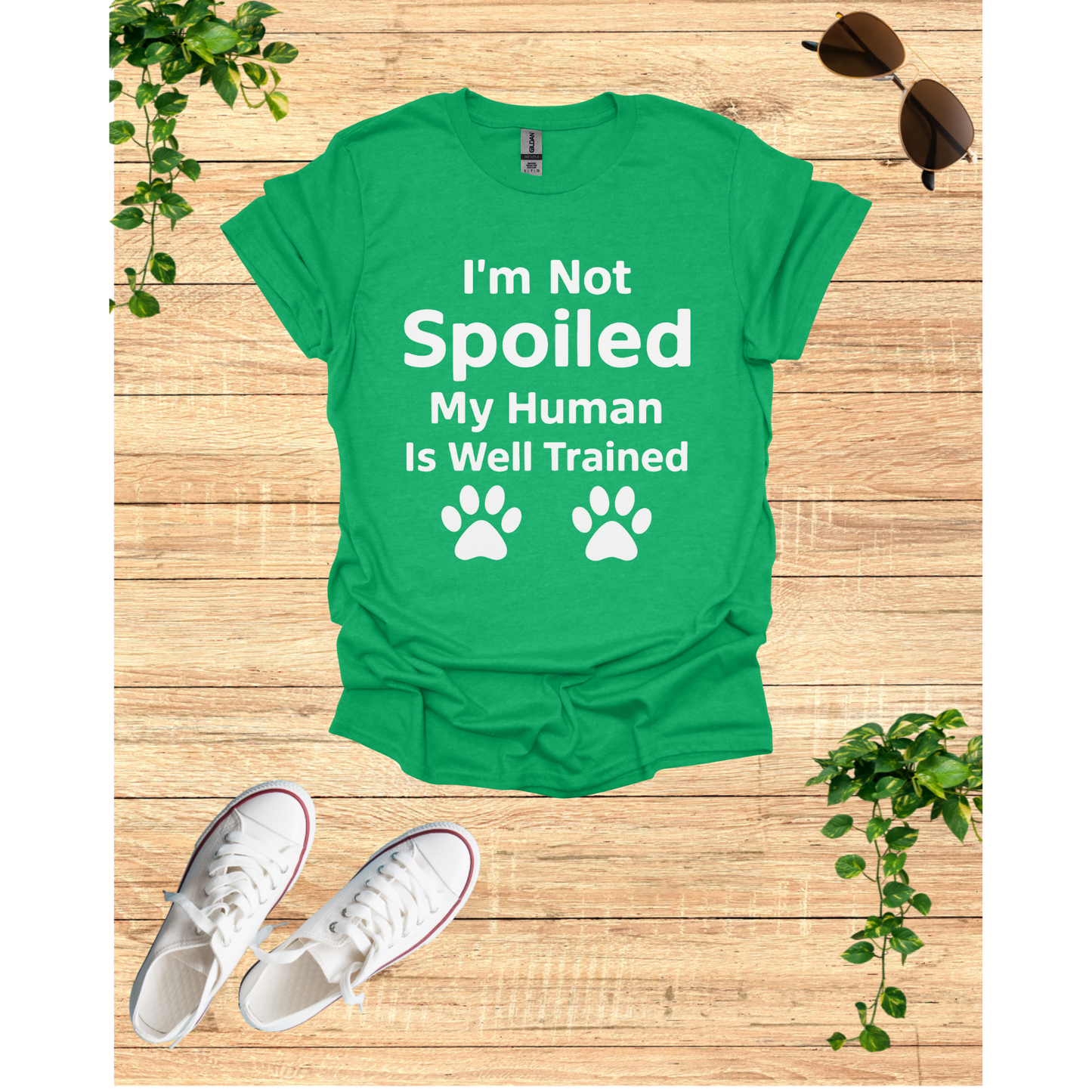 Well trained human T-Shirt, Dog Mom Gift, Cat Dad Tee, Animal Lover Apparel, Gifts for Pet Owners