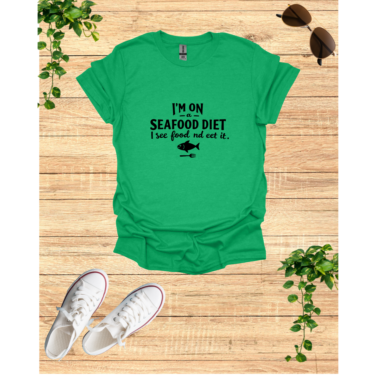 Funny Seafood Diet Unisex T-Shirt - I See Food and Eat It