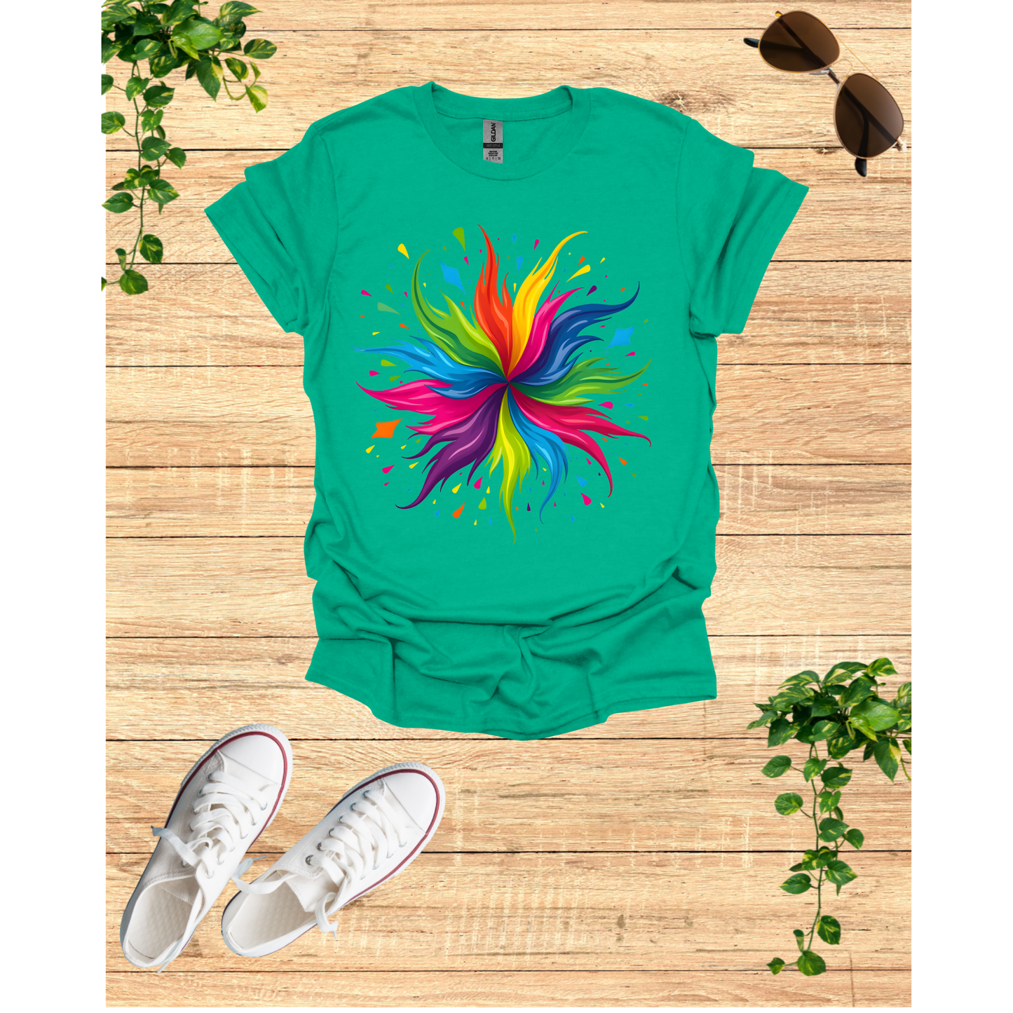 Colorful Abstract Splash Unisex Softstyle T-Shirt - Vibrant Artistic Tee for Creative Souls