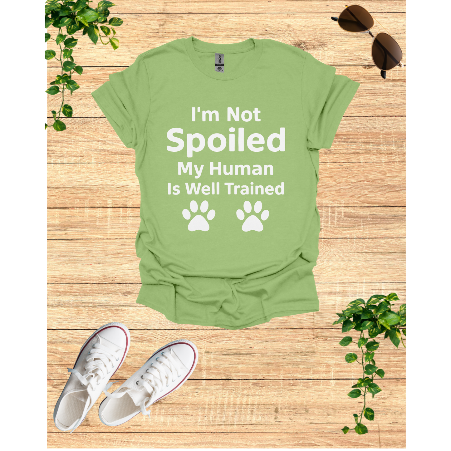 Well trained human T-Shirt, Dog Mom Gift, Cat Dad Tee, Animal Lover Apparel, Gifts for Pet Owners