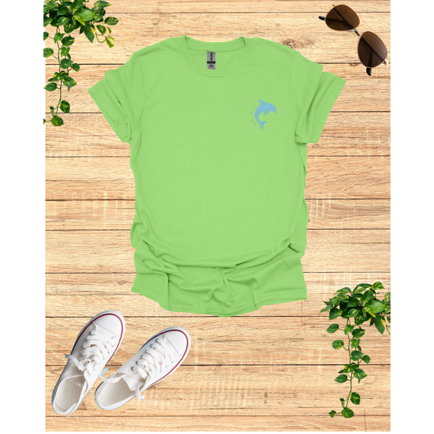 Dolphin Dance Unisex T-Shirt - Casual Ocean Vibes, Perfect for Beach Lovers