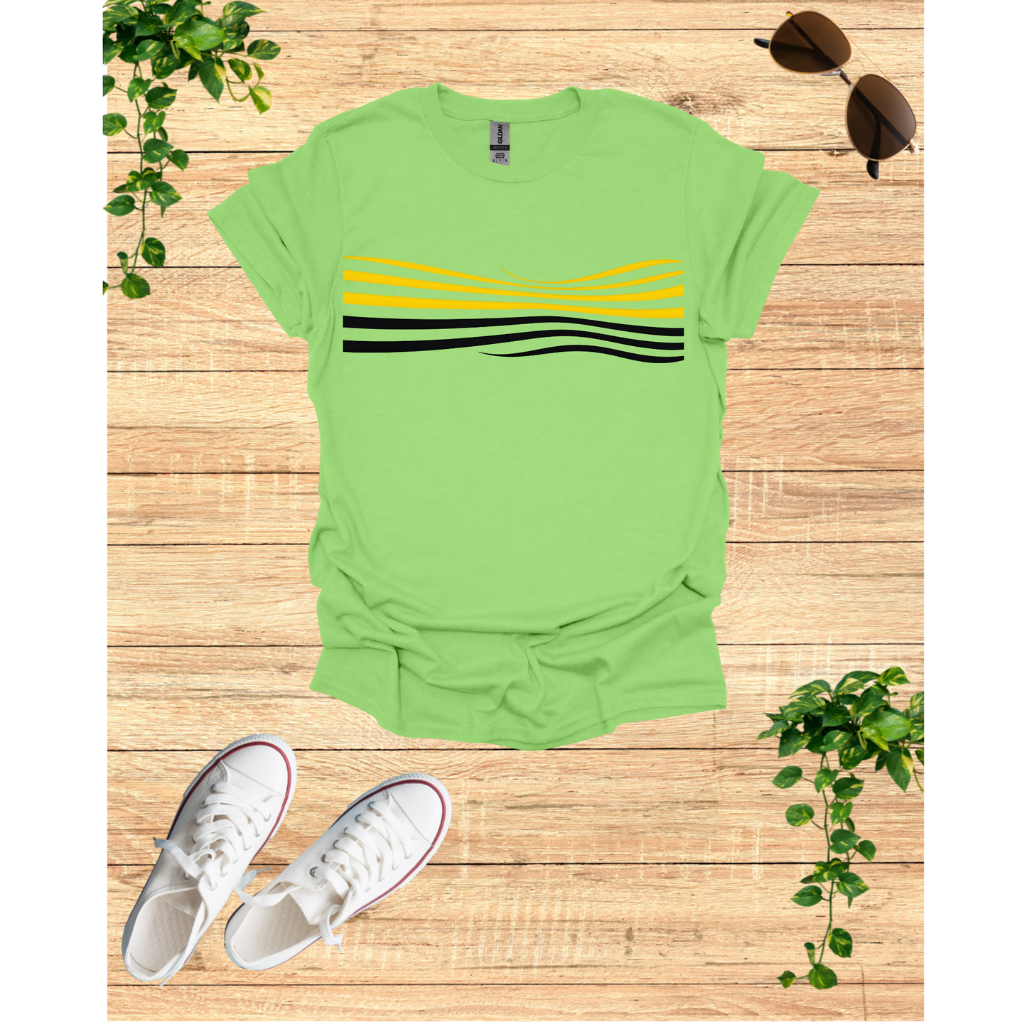 Sunset Wave Graphic Unisex T-Shirt - Softstyle Tee for Relaxed Vibes