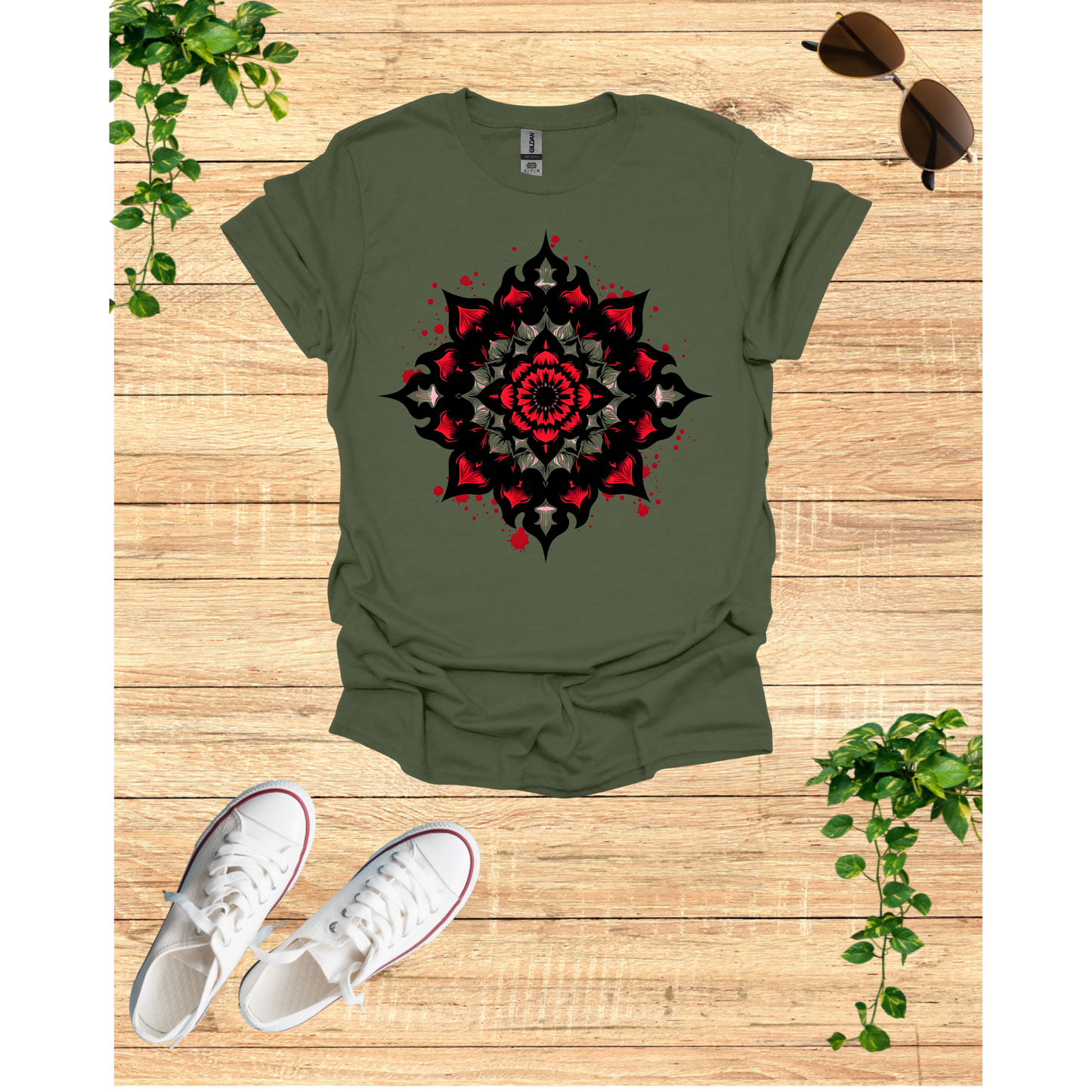 Mandala Art Unisex Softstyle T-Shirt – Trendy Casual Wear for Meditation & Yoga Enthusiasts