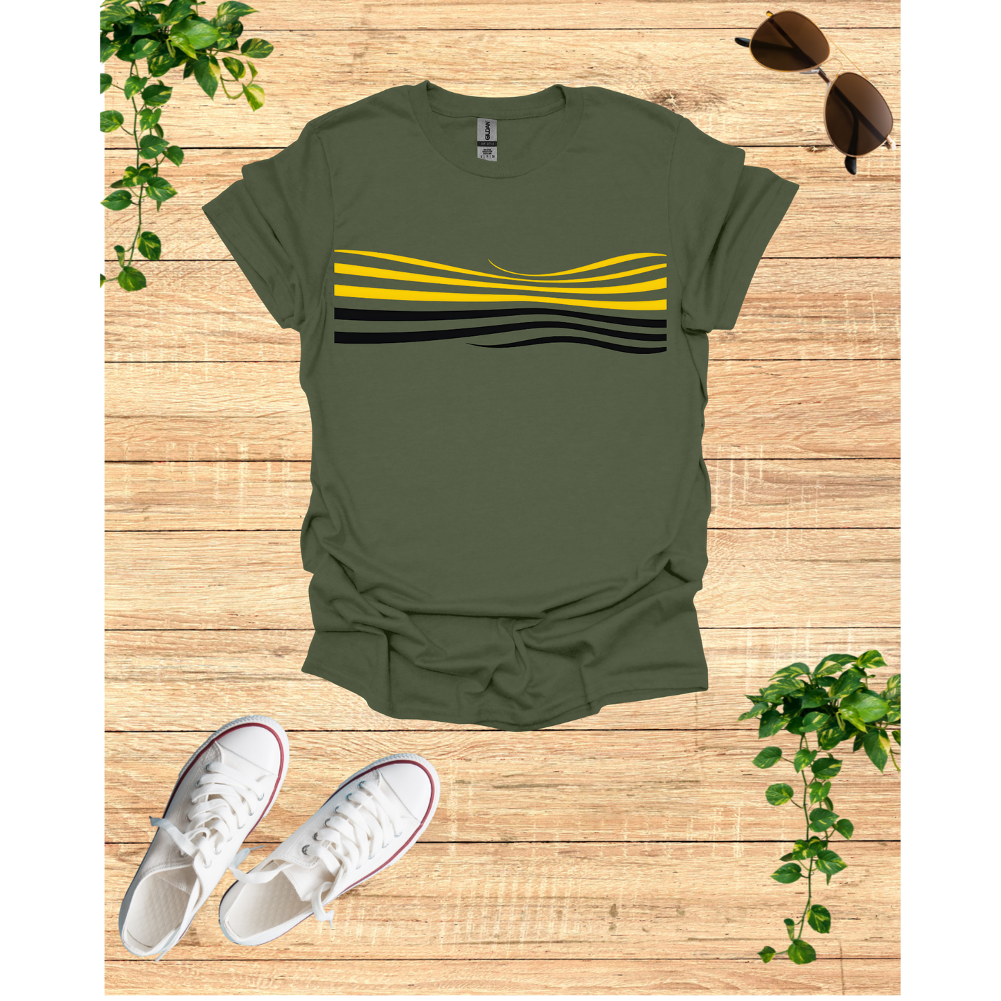 Sunset Wave Graphic Unisex T-Shirt - Softstyle Tee for Relaxed Vibes