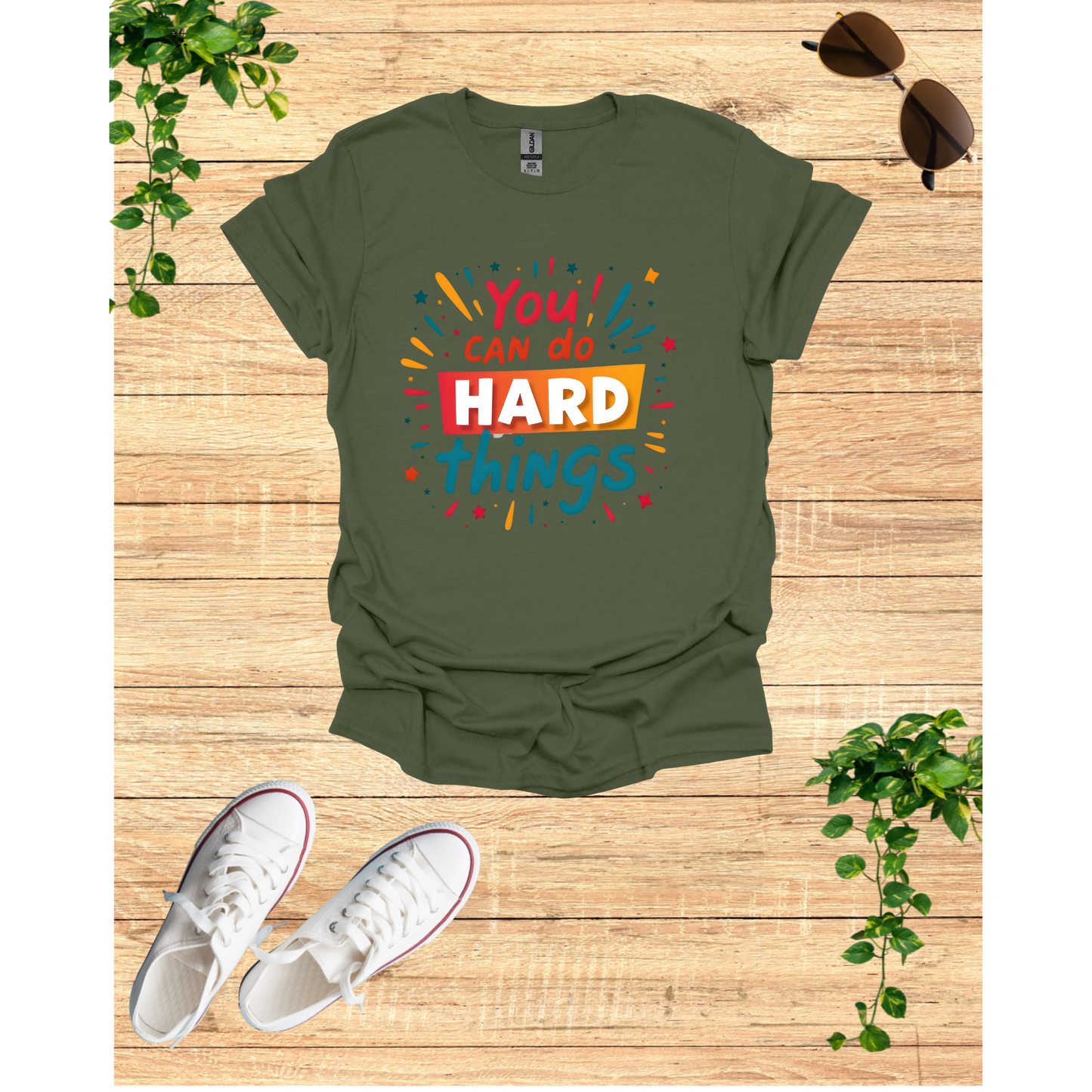 Motivational Unisex Softstyle T-Shirt - "You Can Do Hard Things"