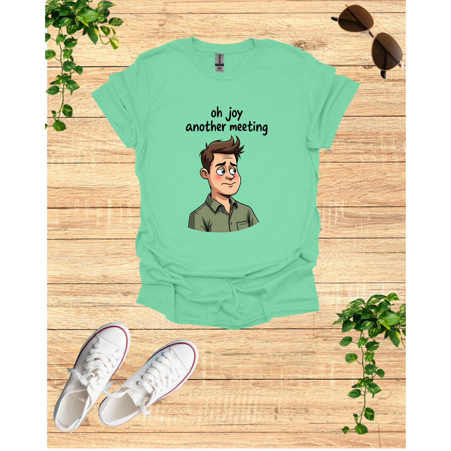 Funny 'Oh Joy Another Meeting' Unisex Softstyle T-Shirt