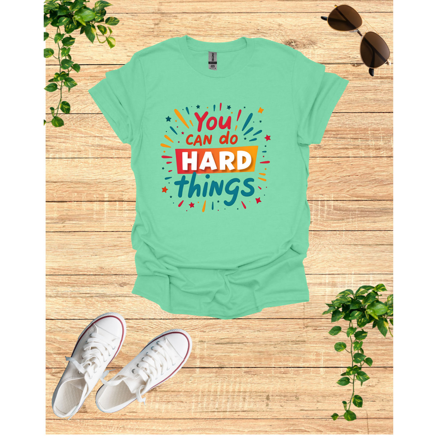 Motivational Unisex Softstyle T-Shirt - "You Can Do Hard Things"