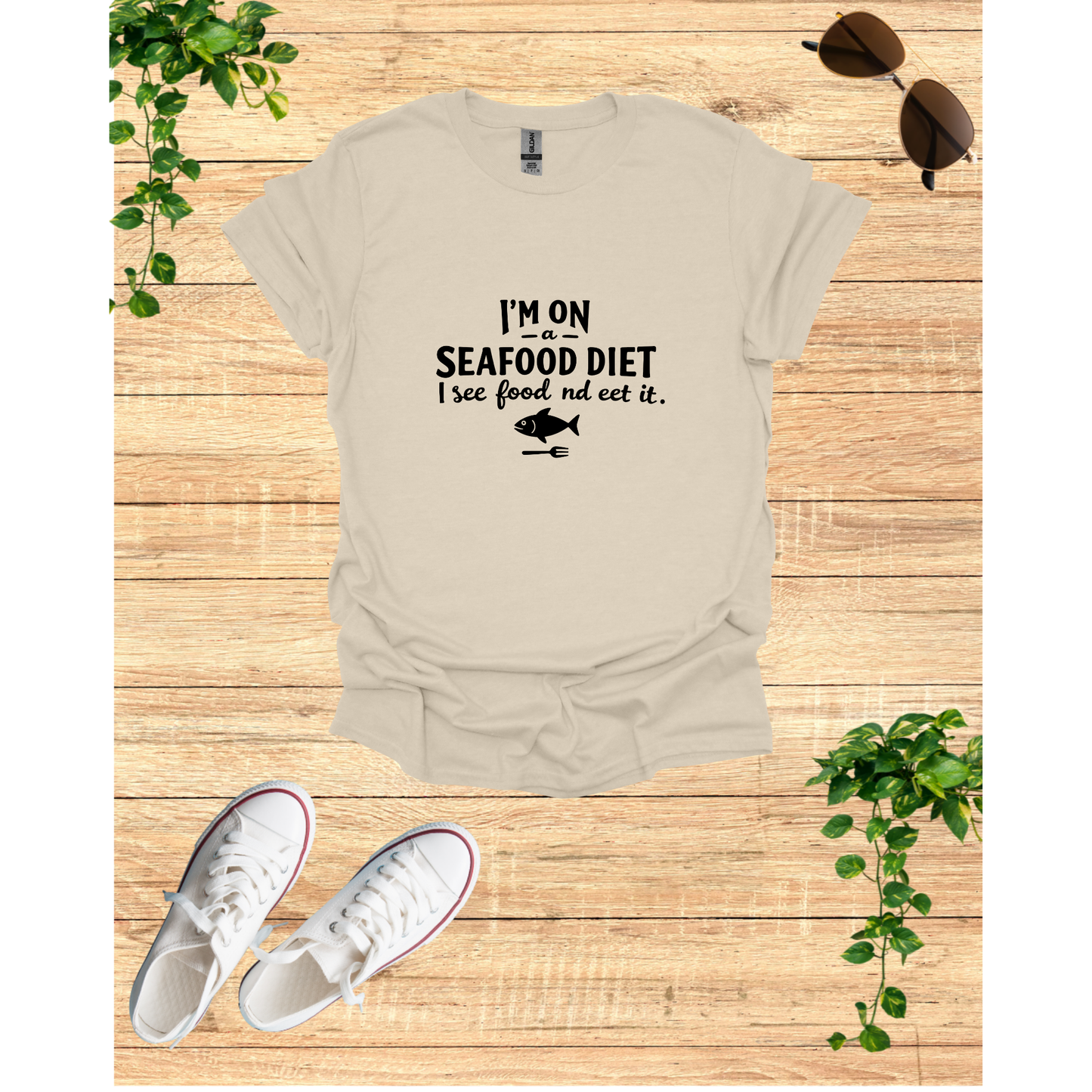 Funny Seafood Diet Unisex T-Shirt - I See Food and Eat It