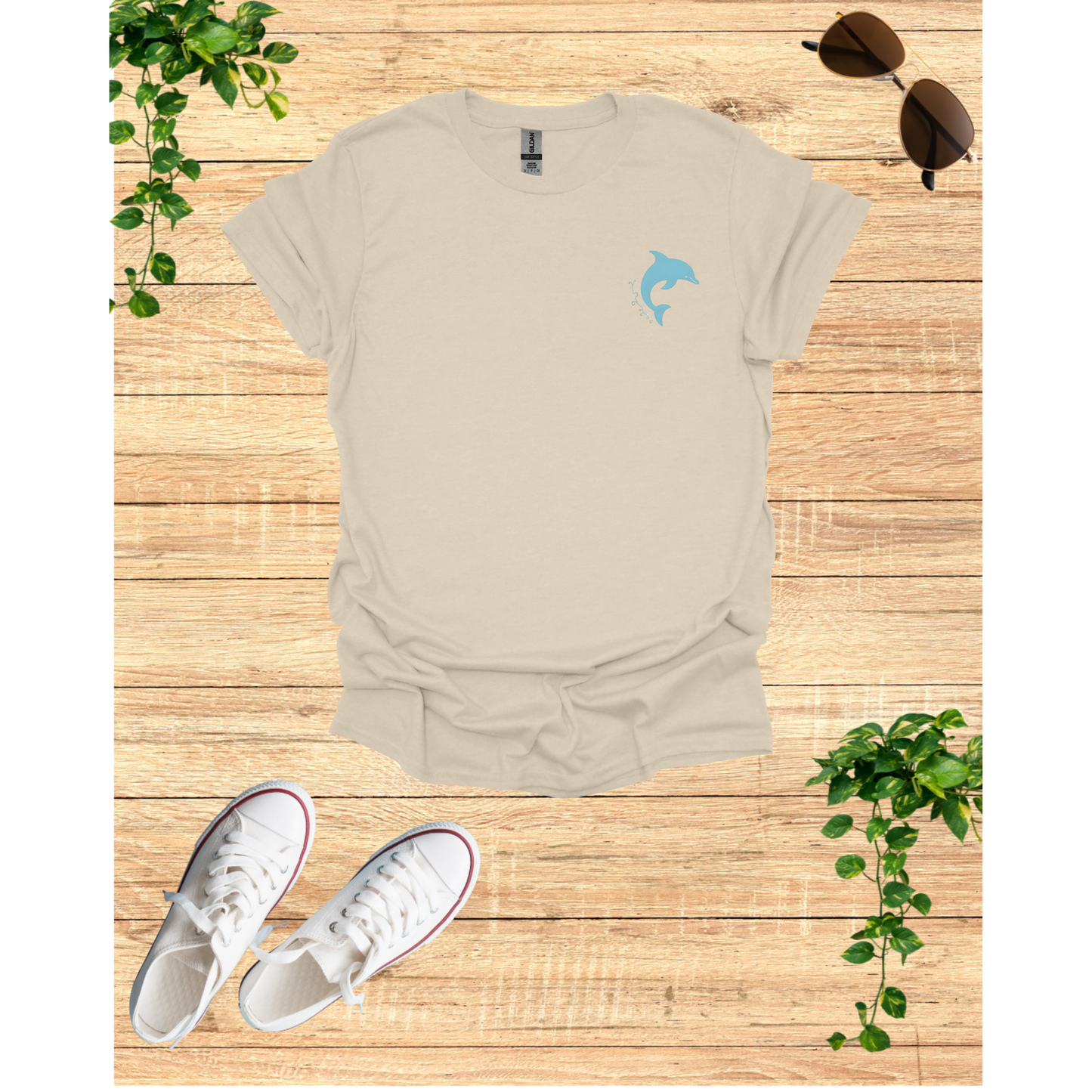Dolphin Dance Unisex T-Shirt - Casual Ocean Vibes, Perfect for Beach Lovers