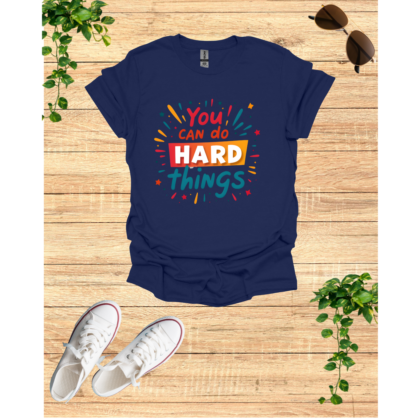 Motivational Unisex Softstyle T-Shirt - "You Can Do Hard Things"