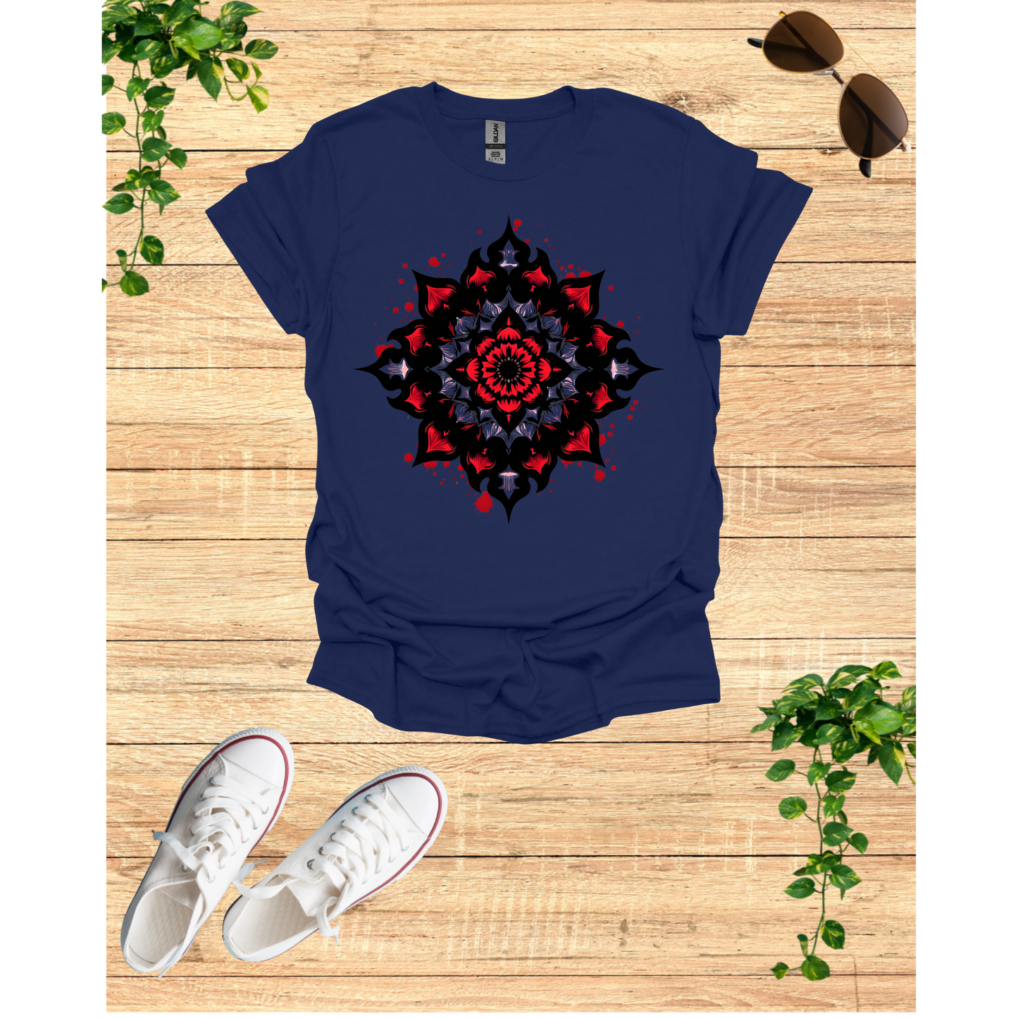 Mandala Art Unisex Softstyle T-Shirt – Trendy Casual Wear for Meditation & Yoga Enthusiasts