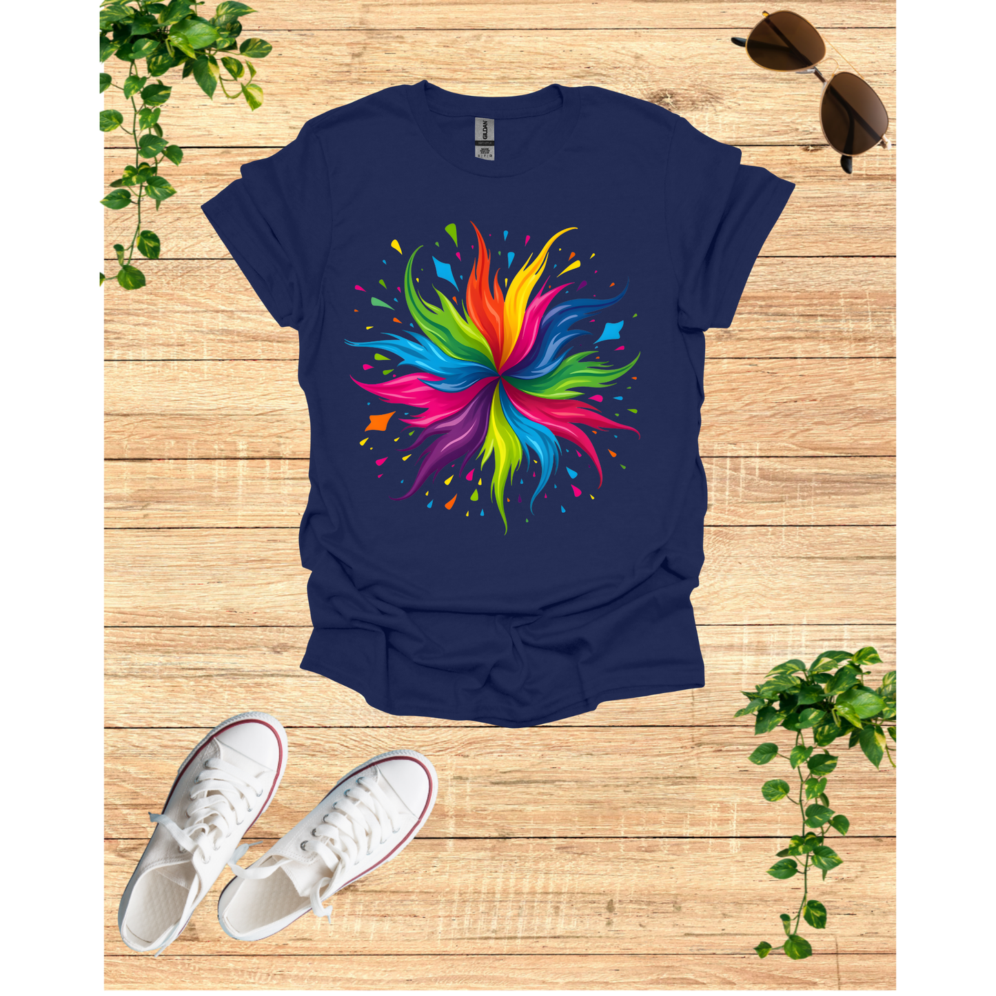 Colorful Abstract Splash Unisex Softstyle T-Shirt - Vibrant Artistic Tee for Creative Souls