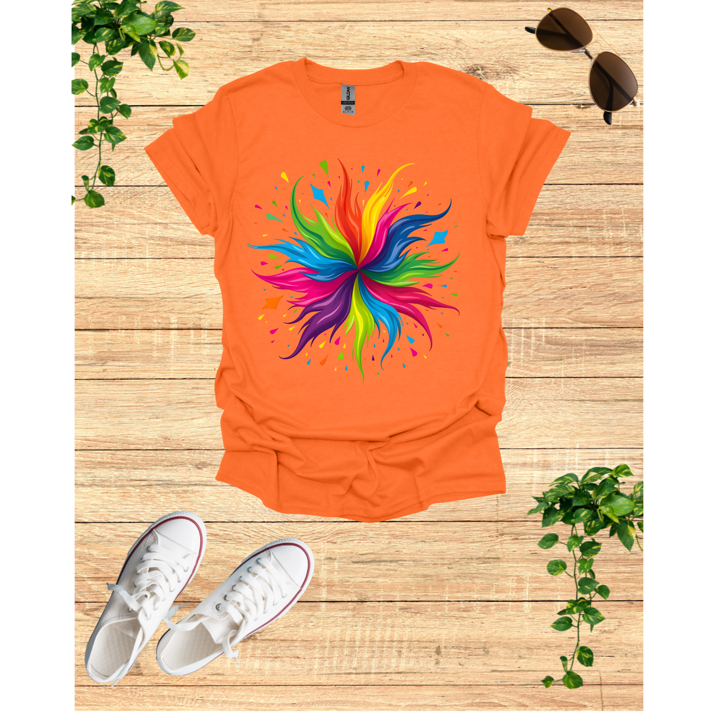 Colorful Abstract Splash Unisex Softstyle T-Shirt - Vibrant Artistic Tee for Creative Souls