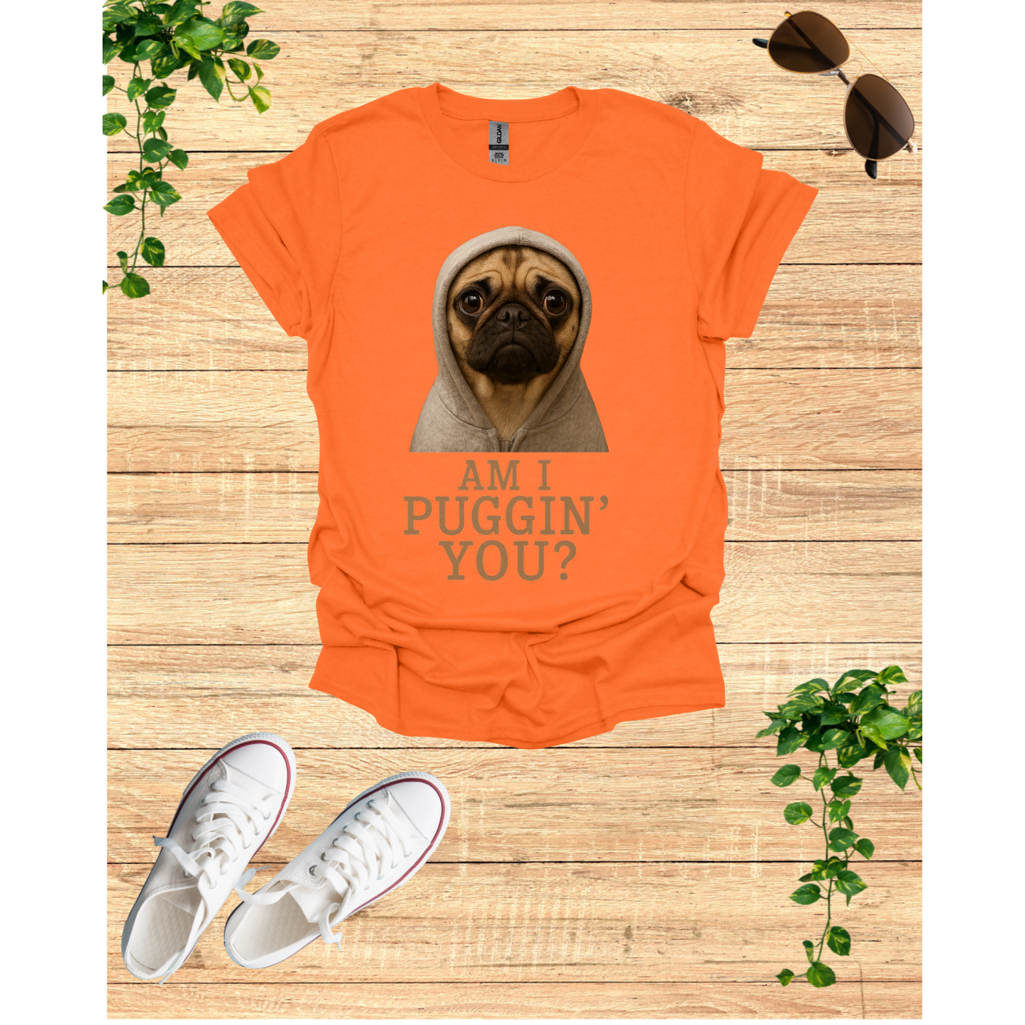 Am I Puggin' You? Unisex Softstyle T-Shirt, Cute Dog Tee, Pet Lover Gift, Funny Pug Shirt, Animal Humor Apparel, Casual Wear