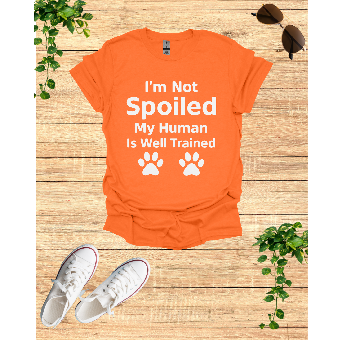 Well trained human T-Shirt, Dog Mom Gift, Cat Dad Tee, Animal Lover Apparel, Gifts for Pet Owners