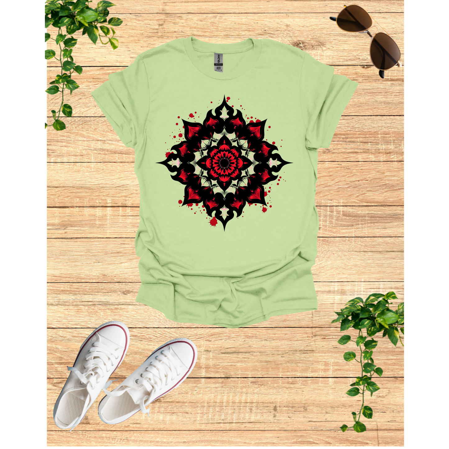 Mandala Art Unisex Softstyle T-Shirt – Trendy Casual Wear for Meditation & Yoga Enthusiasts
