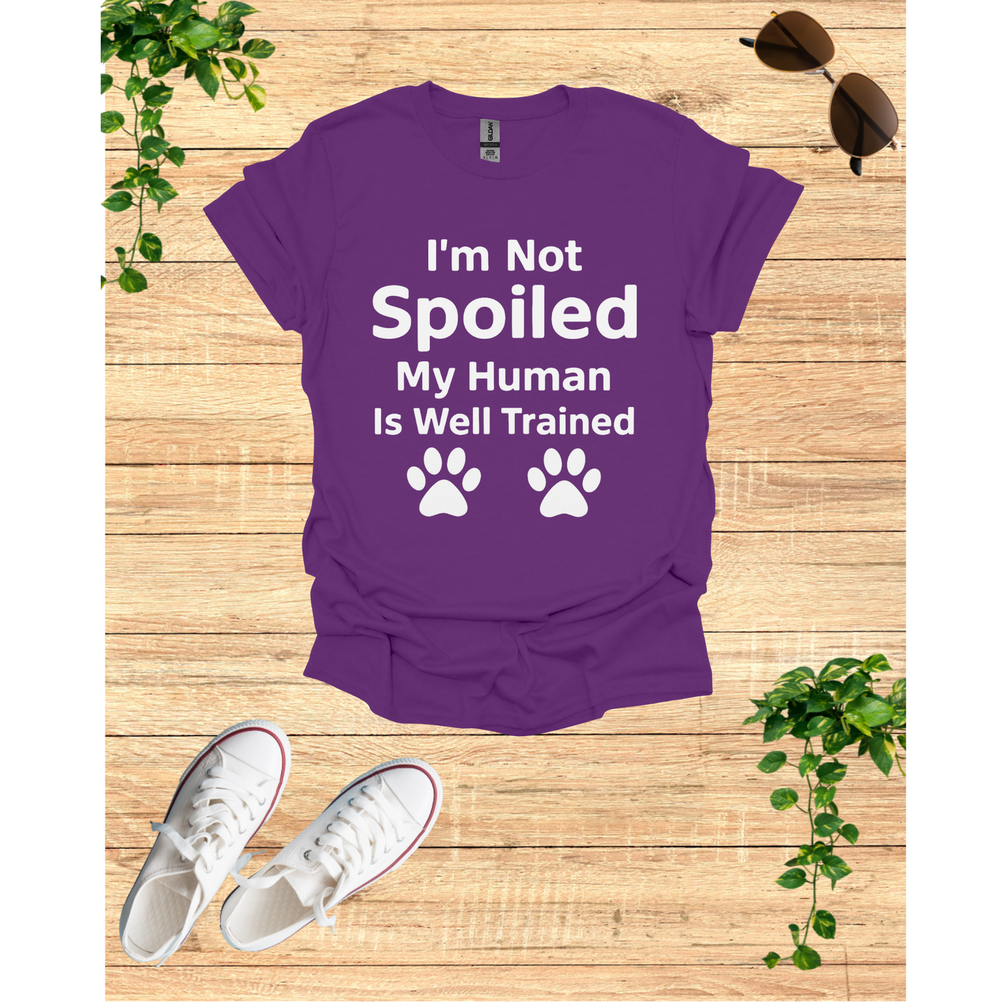 Well trained human T-Shirt, Dog Mom Gift, Cat Dad Tee, Animal Lover Apparel, Gifts for Pet Owners