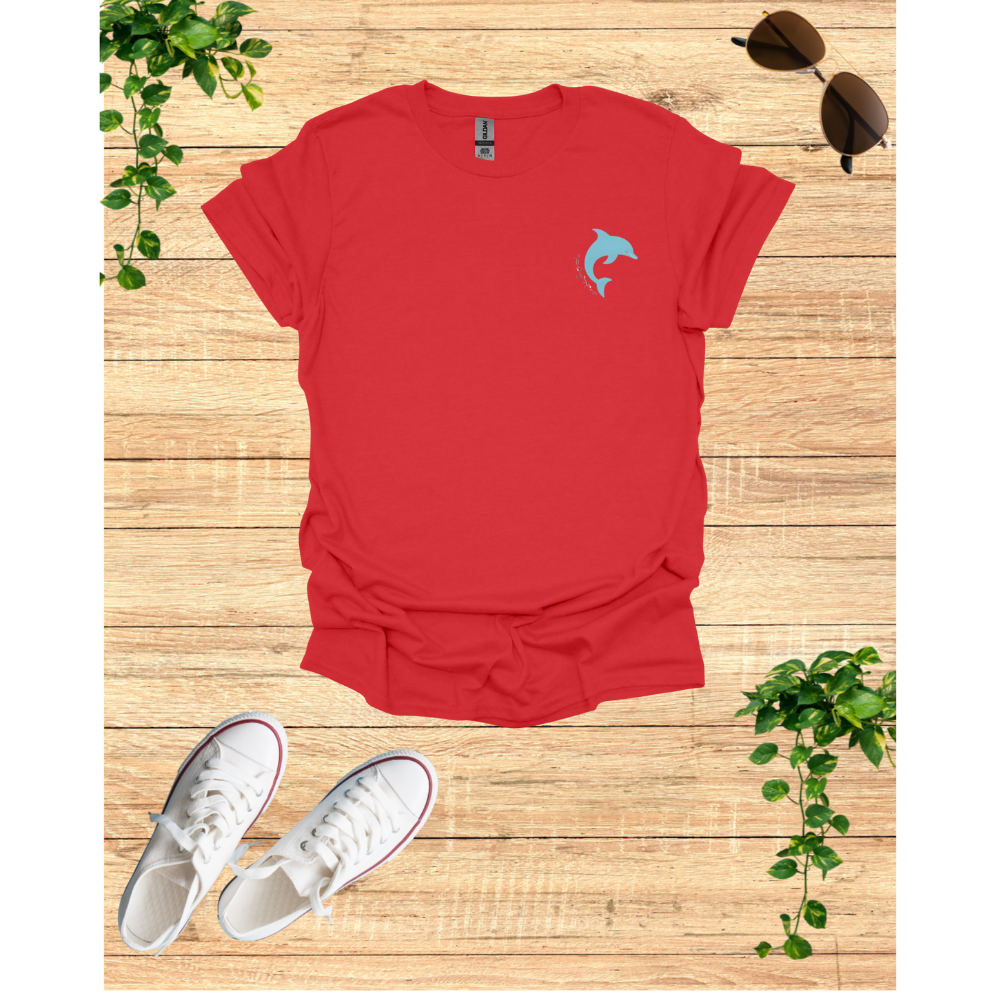 Dolphin Dance Unisex T-Shirt - Casual Ocean Vibes, Perfect for Beach Lovers