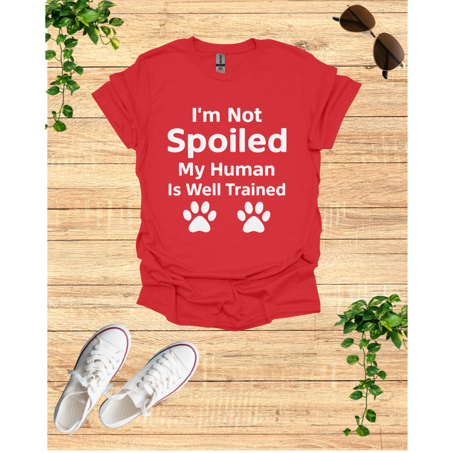 Well trained human T-Shirt, Dog Mom Gift, Cat Dad Tee, Animal Lover Apparel, Gifts for Pet Owners