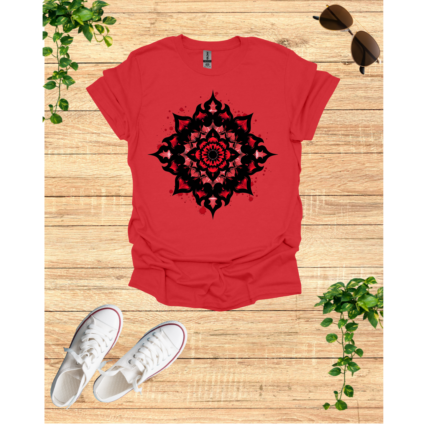 Mandala Art Unisex Softstyle T-Shirt – Trendy Casual Wear for Meditation & Yoga Enthusiasts