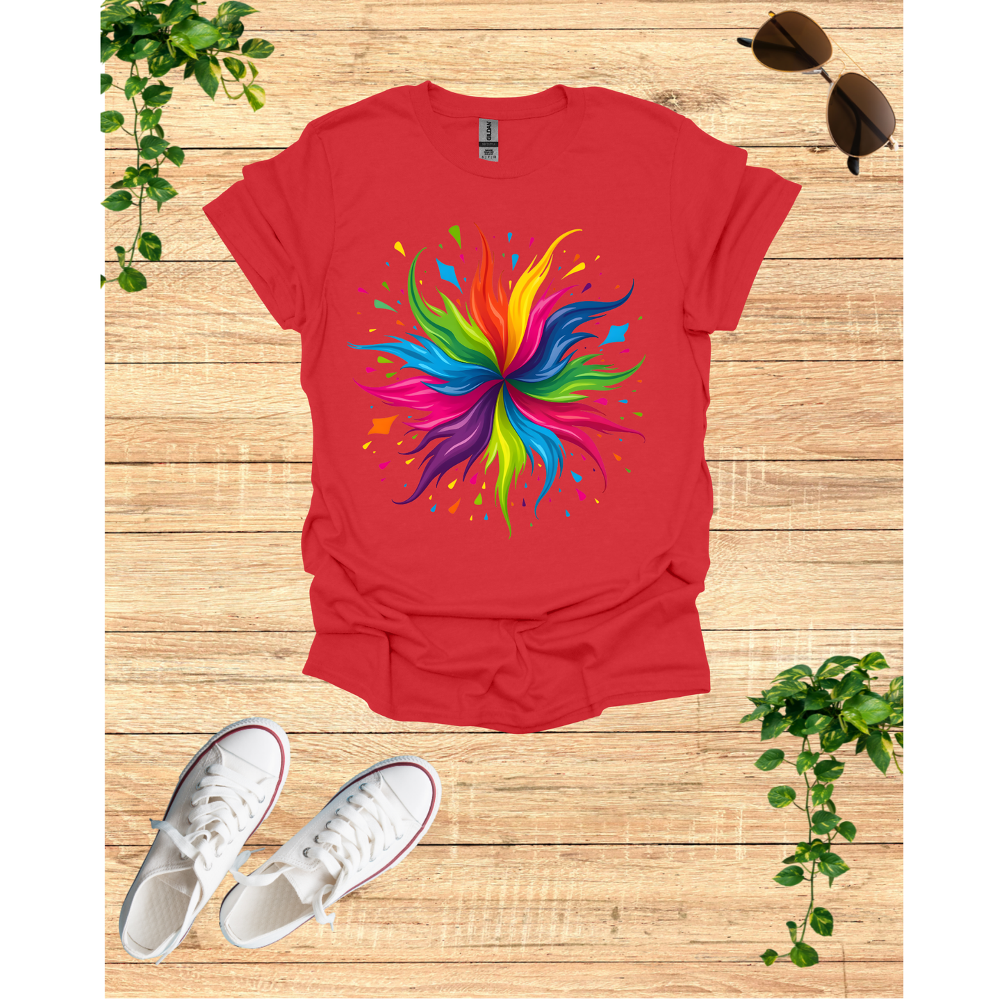 Colorful Abstract Splash Unisex Softstyle T-Shirt - Vibrant Artistic Tee for Creative Souls