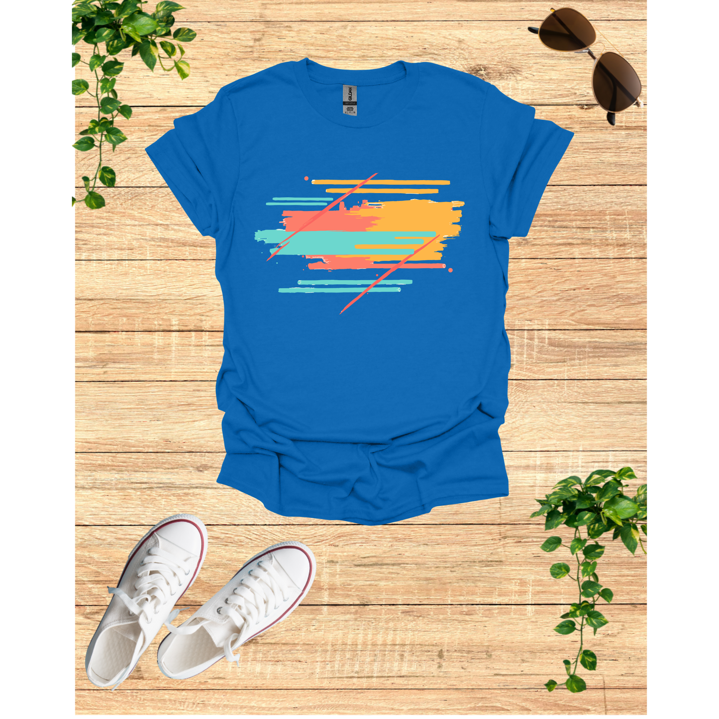 Vibrant Brush Stroke Unisex T-Shirt - Casual Art Tee for Everyday Wear