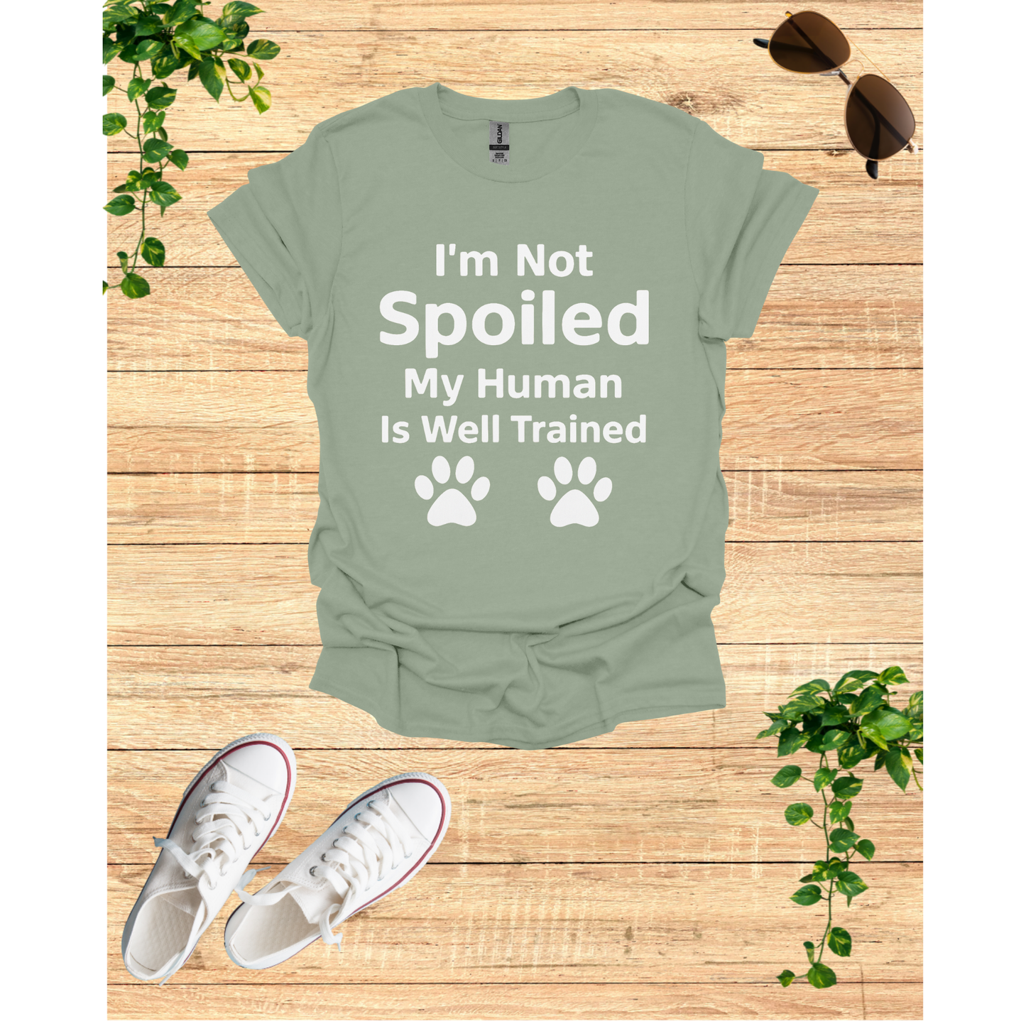 Well trained human T-Shirt, Dog Mom Gift, Cat Dad Tee, Animal Lover Apparel, Gifts for Pet Owners
