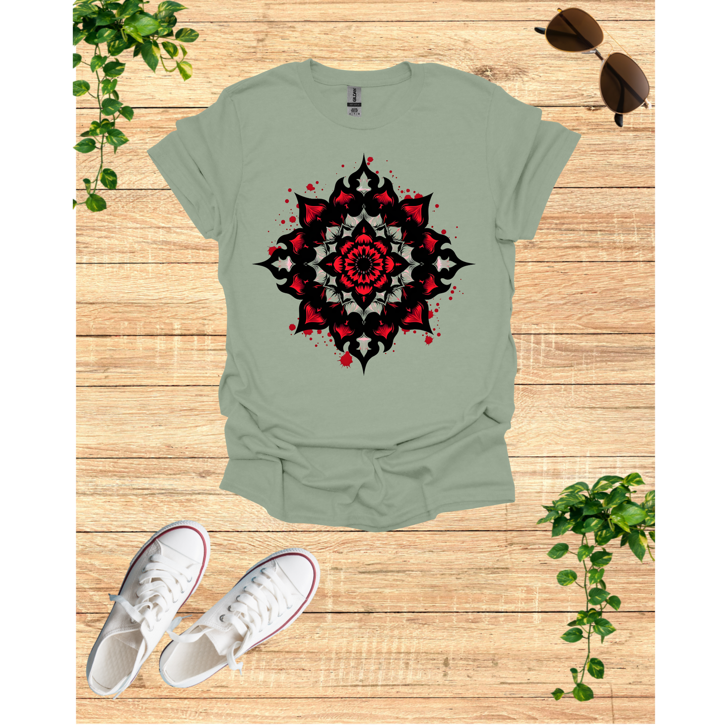 Mandala Art Unisex Softstyle T-Shirt – Trendy Casual Wear for Meditation & Yoga Enthusiasts