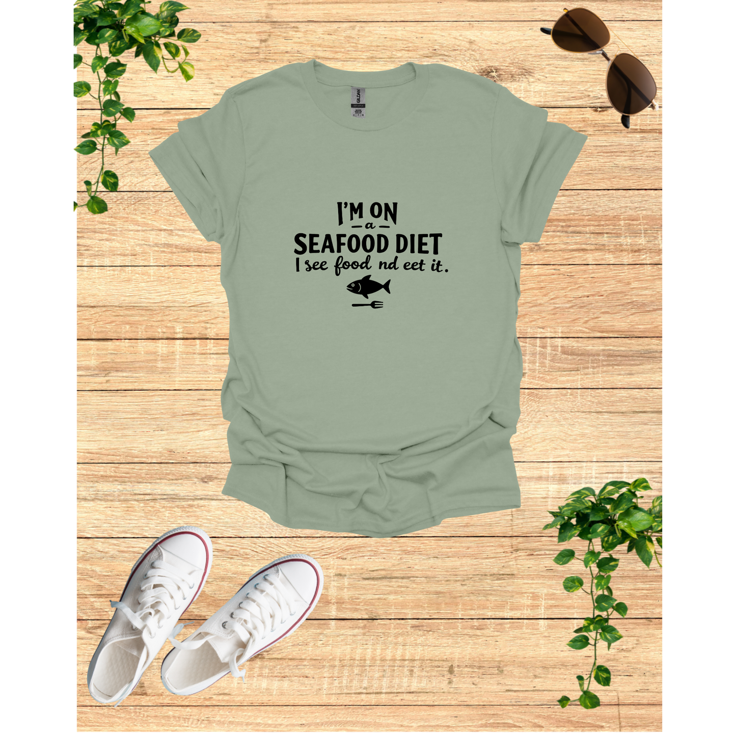 Funny Seafood Diet Unisex T-Shirt - I See Food and Eat It