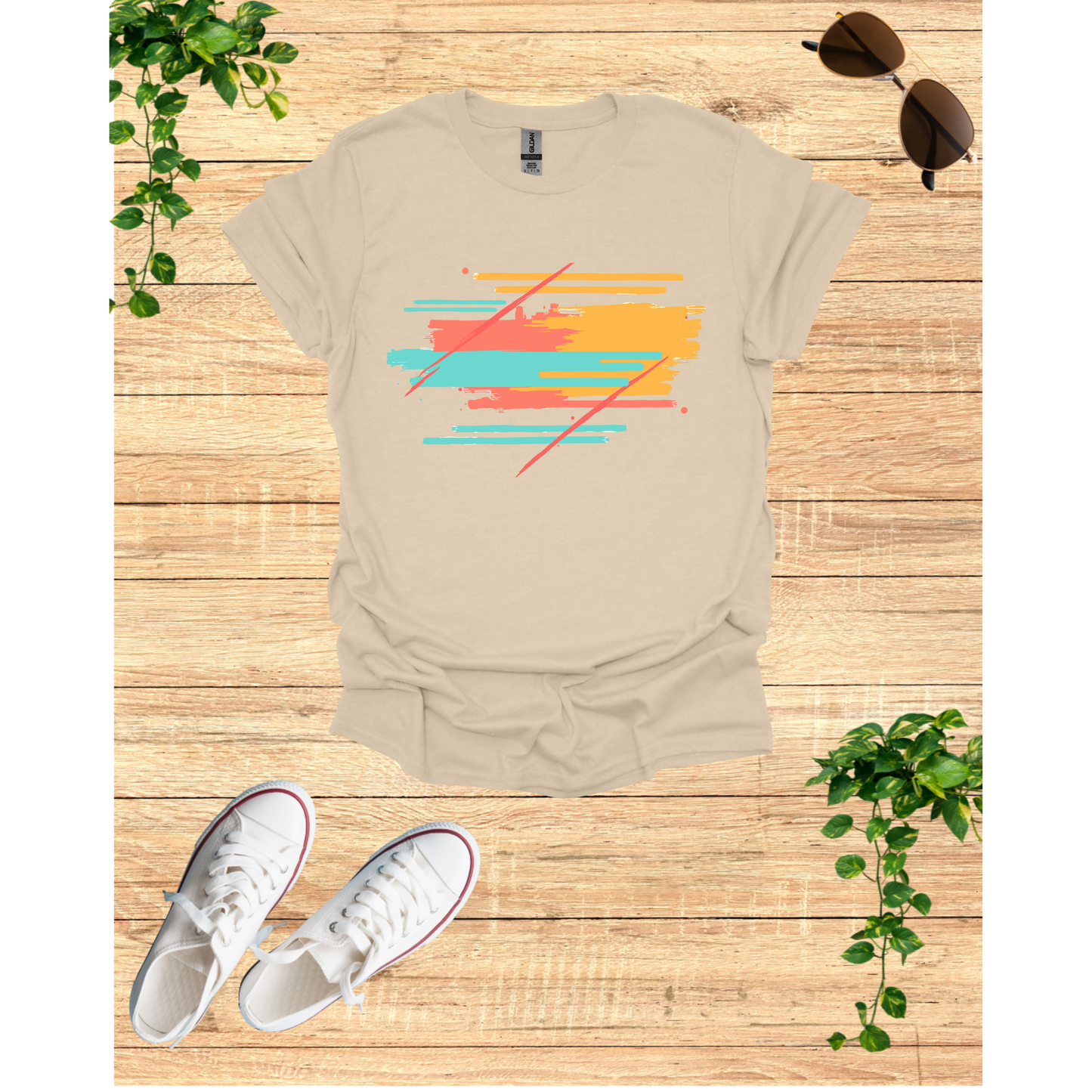 Vibrant Brush Stroke Unisex T-Shirt - Casual Art Tee for Everyday Wear