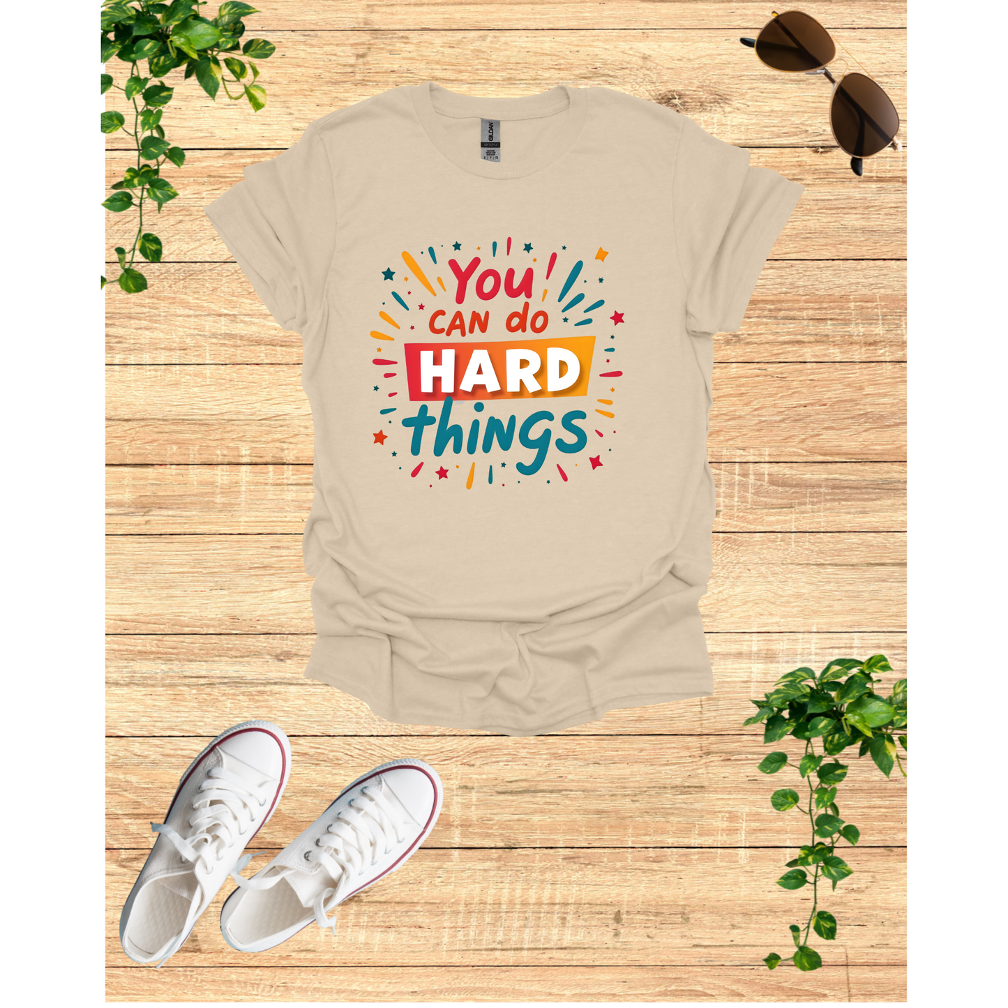 Motivational Unisex Softstyle T-Shirt - "You Can Do Hard Things"