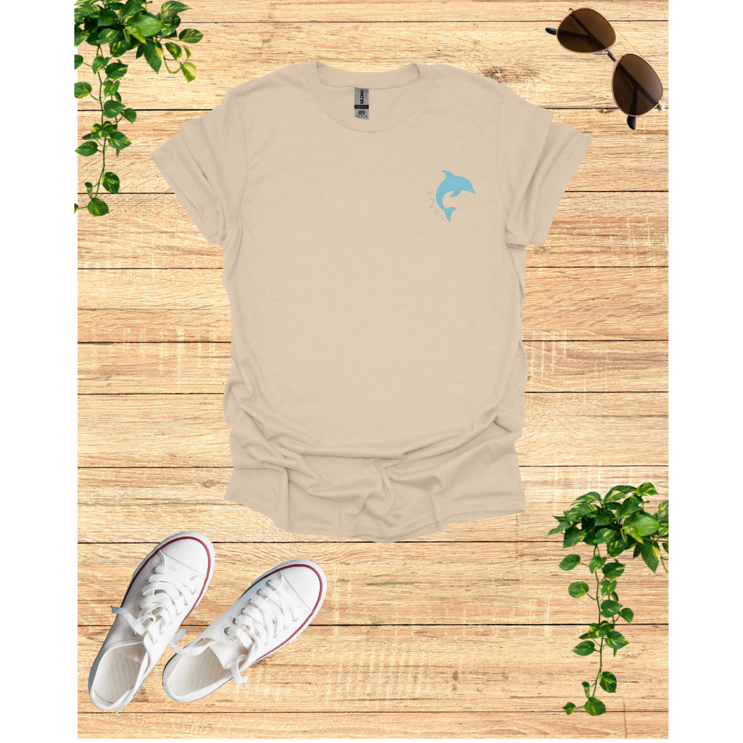 Dolphin Dance Unisex T-Shirt - Casual Ocean Vibes, Perfect for Beach Lovers
