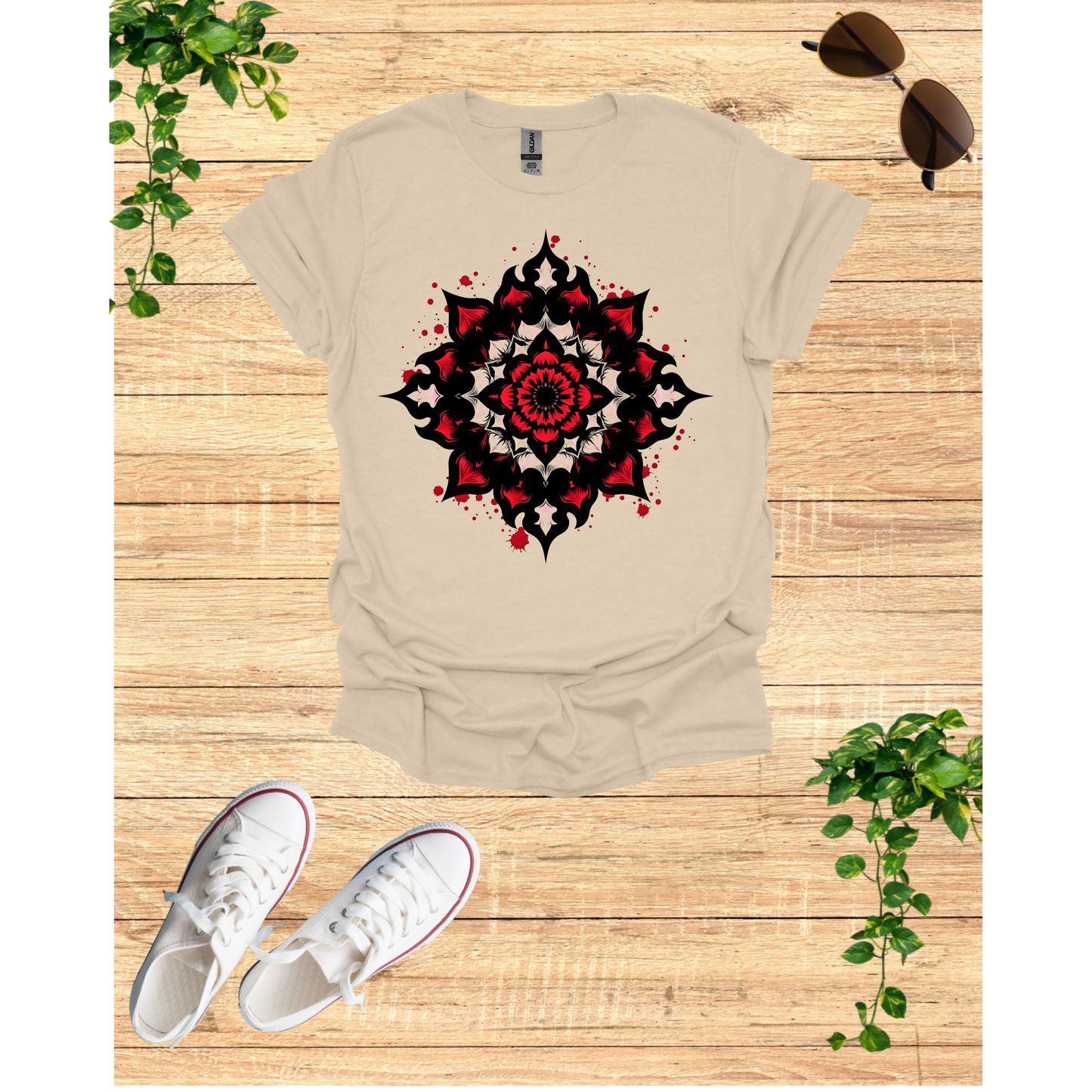 Mandala Art Unisex Softstyle T-Shirt – Trendy Casual Wear for Meditation & Yoga Enthusiasts