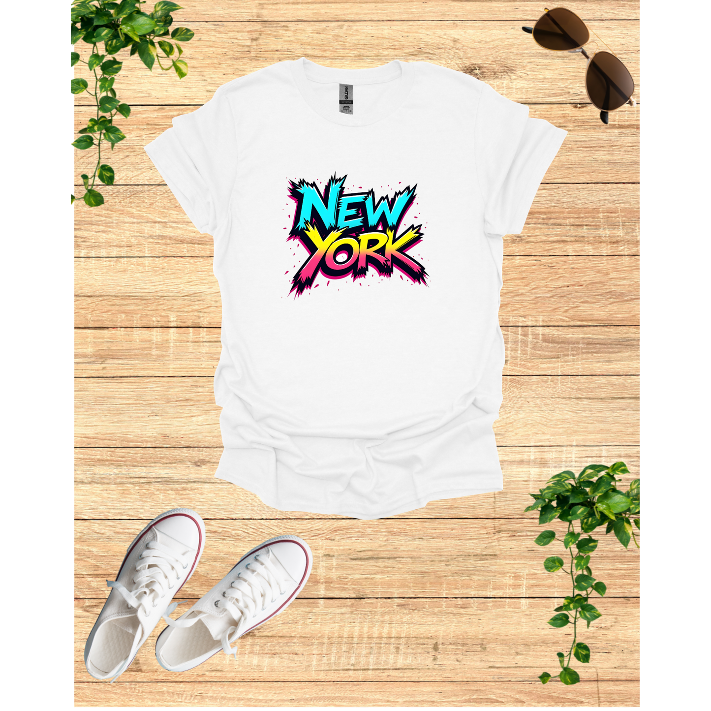 Retro New York Unisex T-Shirt - Colorful Graphic Tee for City Lovers