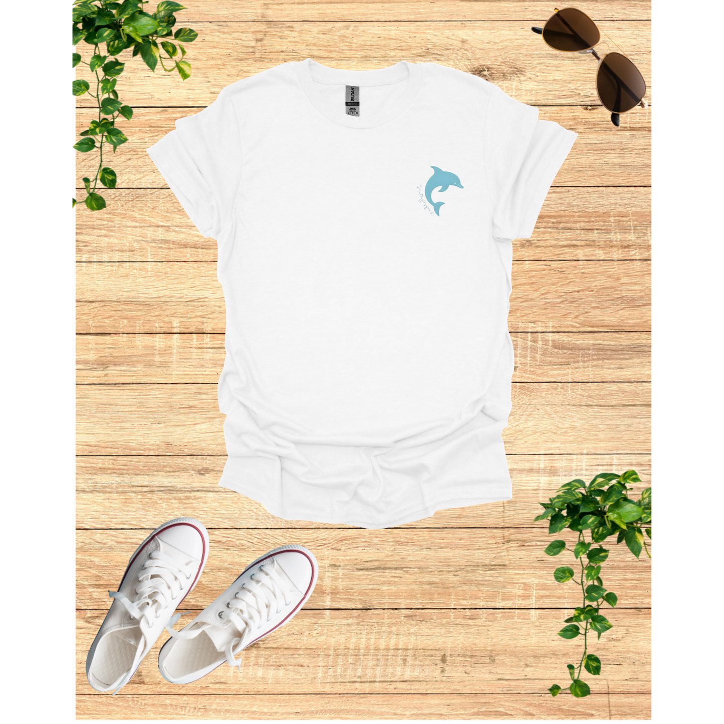 Dolphin Dance Unisex T-Shirt - Casual Ocean Vibes, Perfect for Beach Lovers