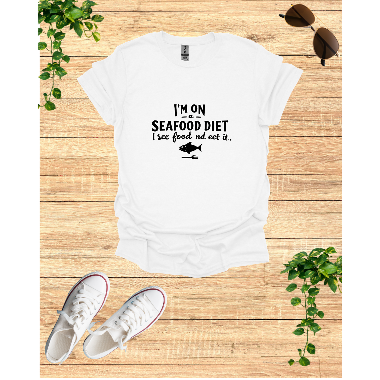 Funny Seafood Diet Unisex T-Shirt - I See Food and Eat It
