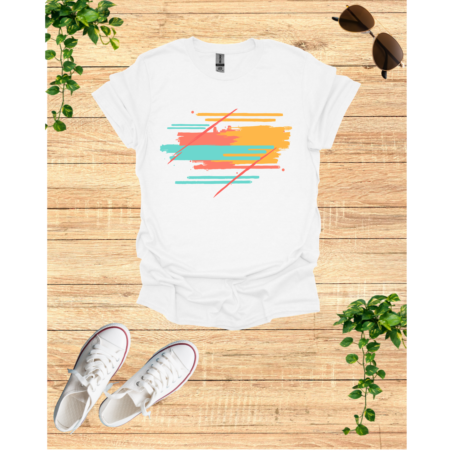 Vibrant Brush Stroke Unisex T-Shirt - Casual Art Tee for Everyday Wear